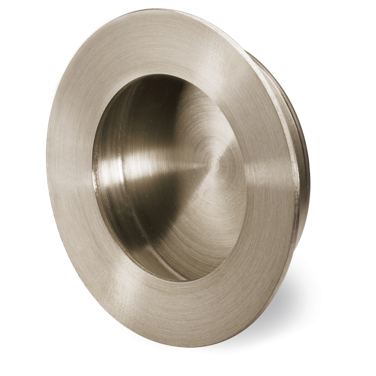 Poignée d'insertion Aboa, entraxe de perçages 0, H 14 mm, ø 65 mm, Inox brossé