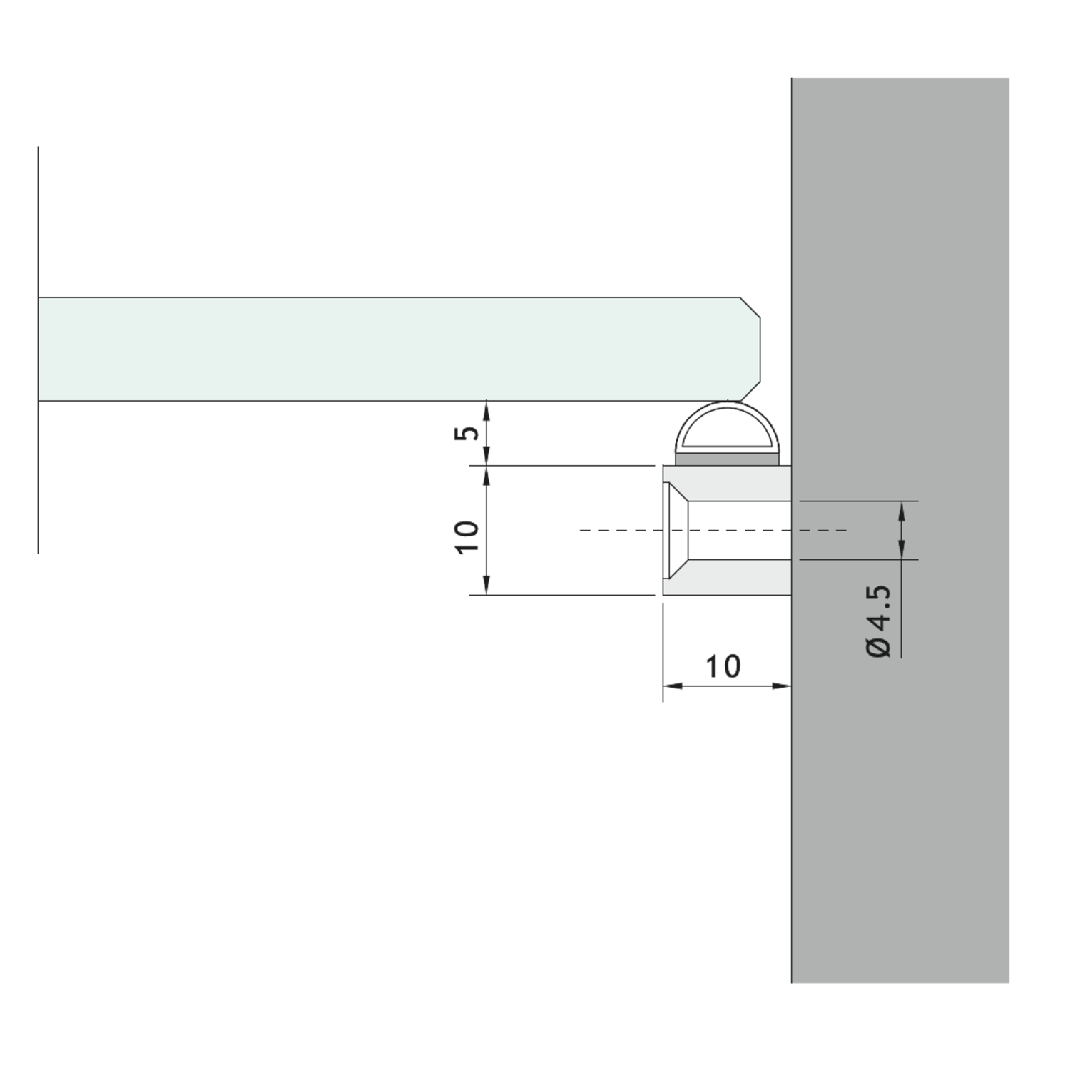 Eindprofiel rvs geborst.met pvc prof.10x10xl3000mm