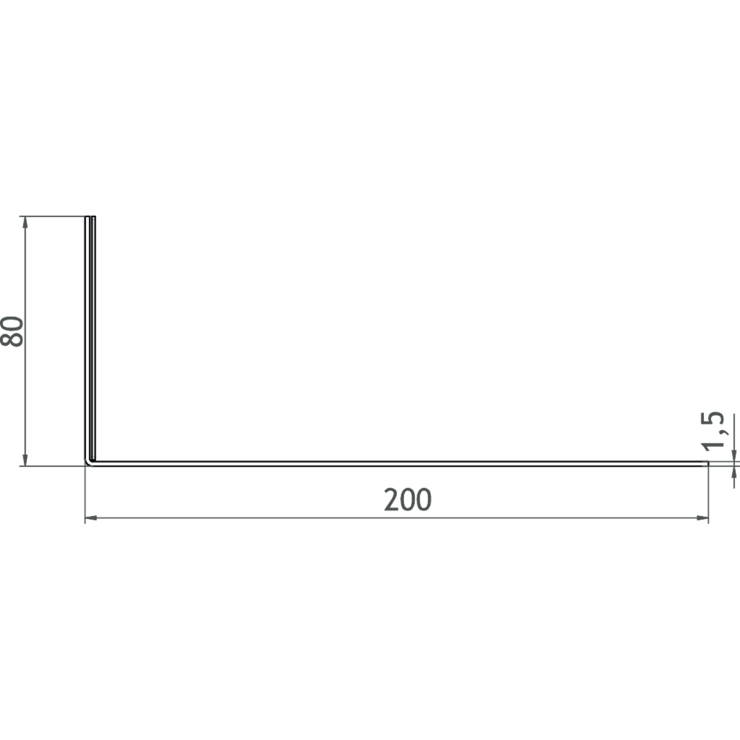 Hoekplank zwart 900 mm