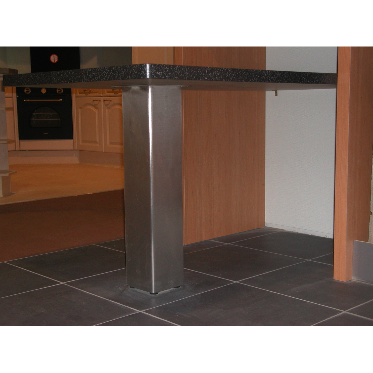 Tafelpoot big foot 150x150mm h.87 cm rvs