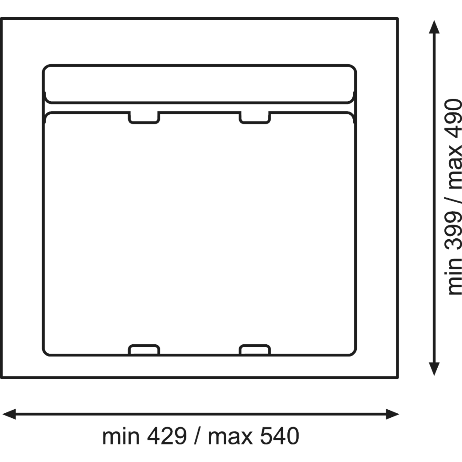 Système déchets tiroir 9xl c.600mm h.207mm 20 L + 9 L gris orion