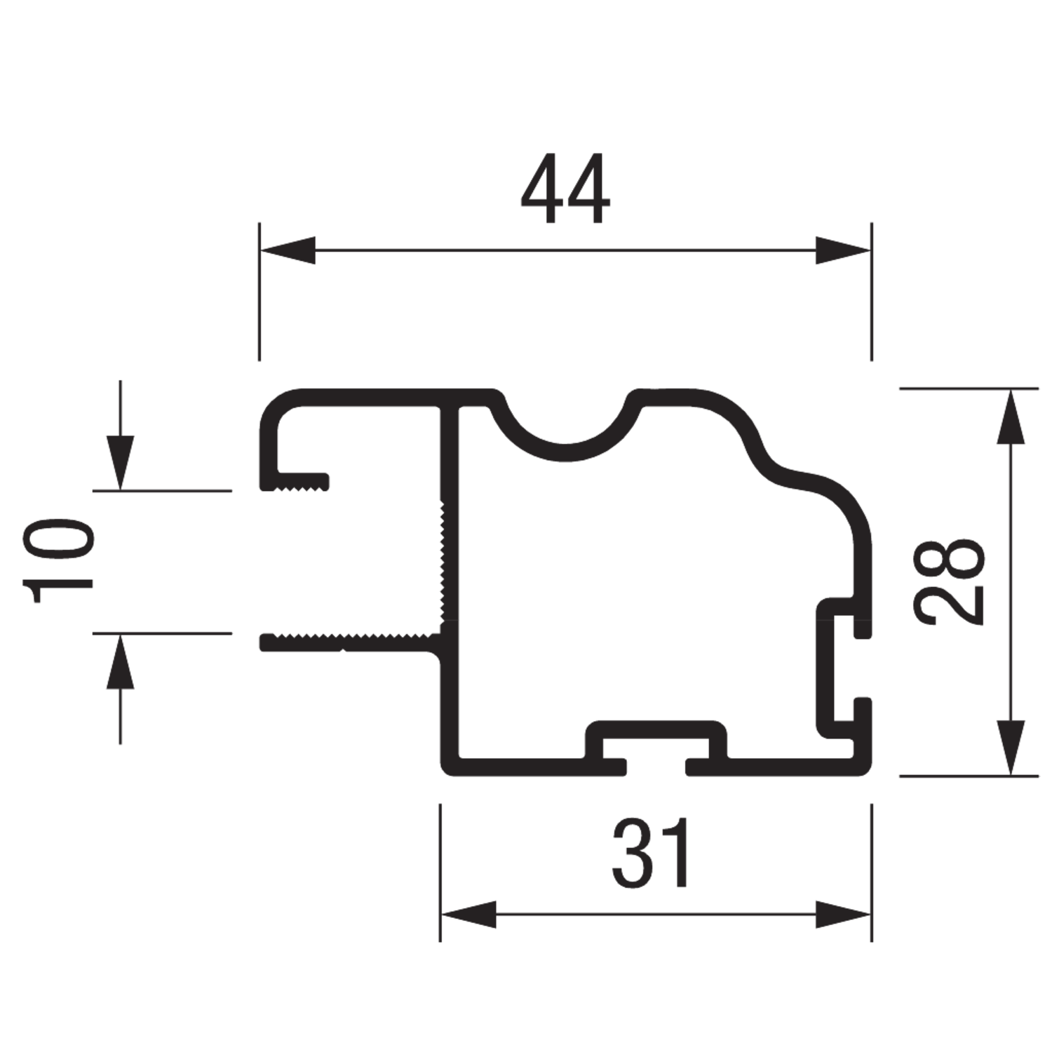 Profil vertical TR10ML Terra 2.6m alu blanc  