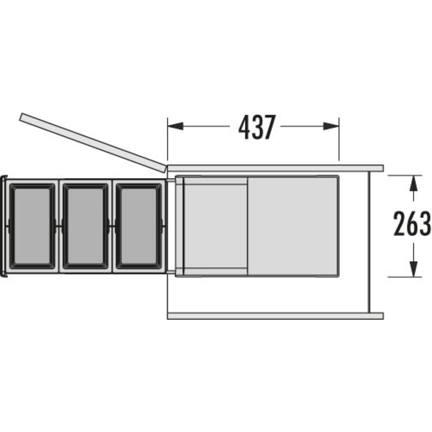 Hailo tandem 3x8l anthracite 