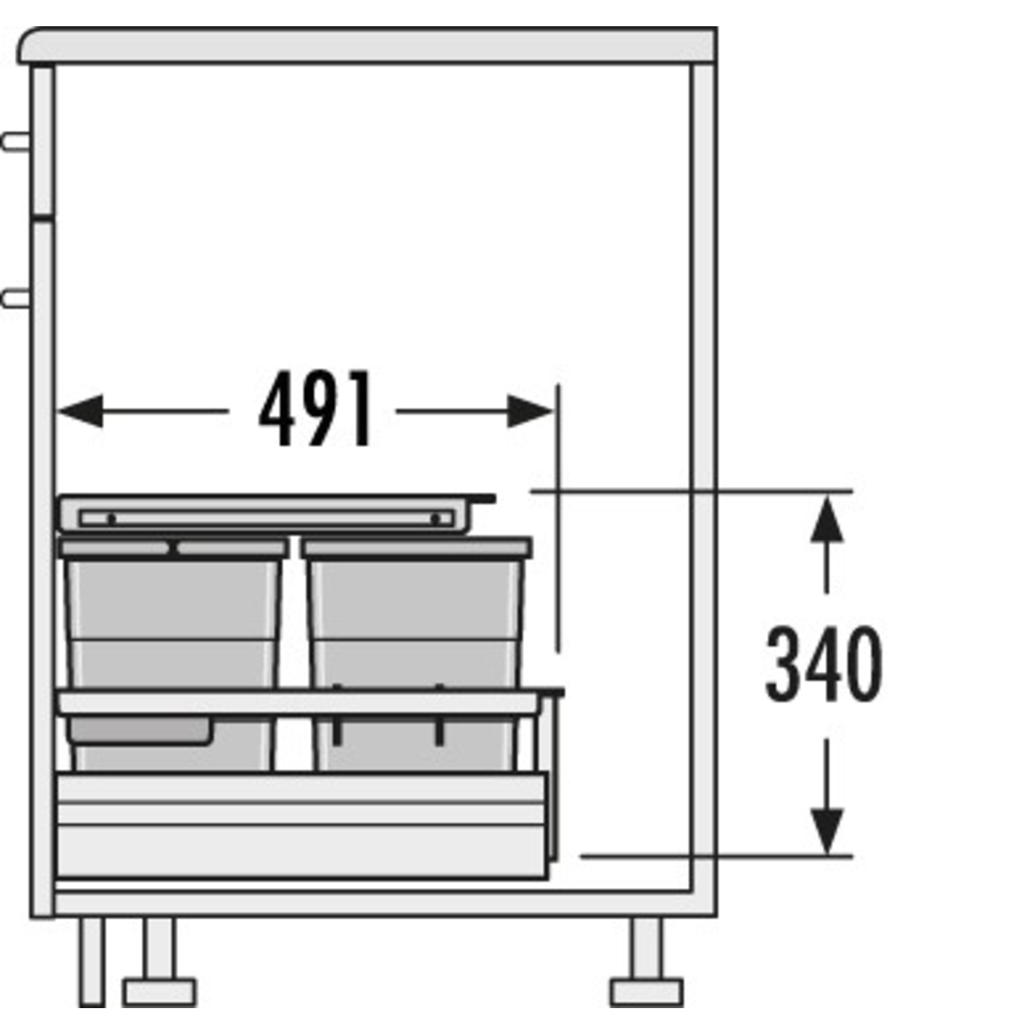 Hailo separato c.50cm 18+2x8l anthracite 