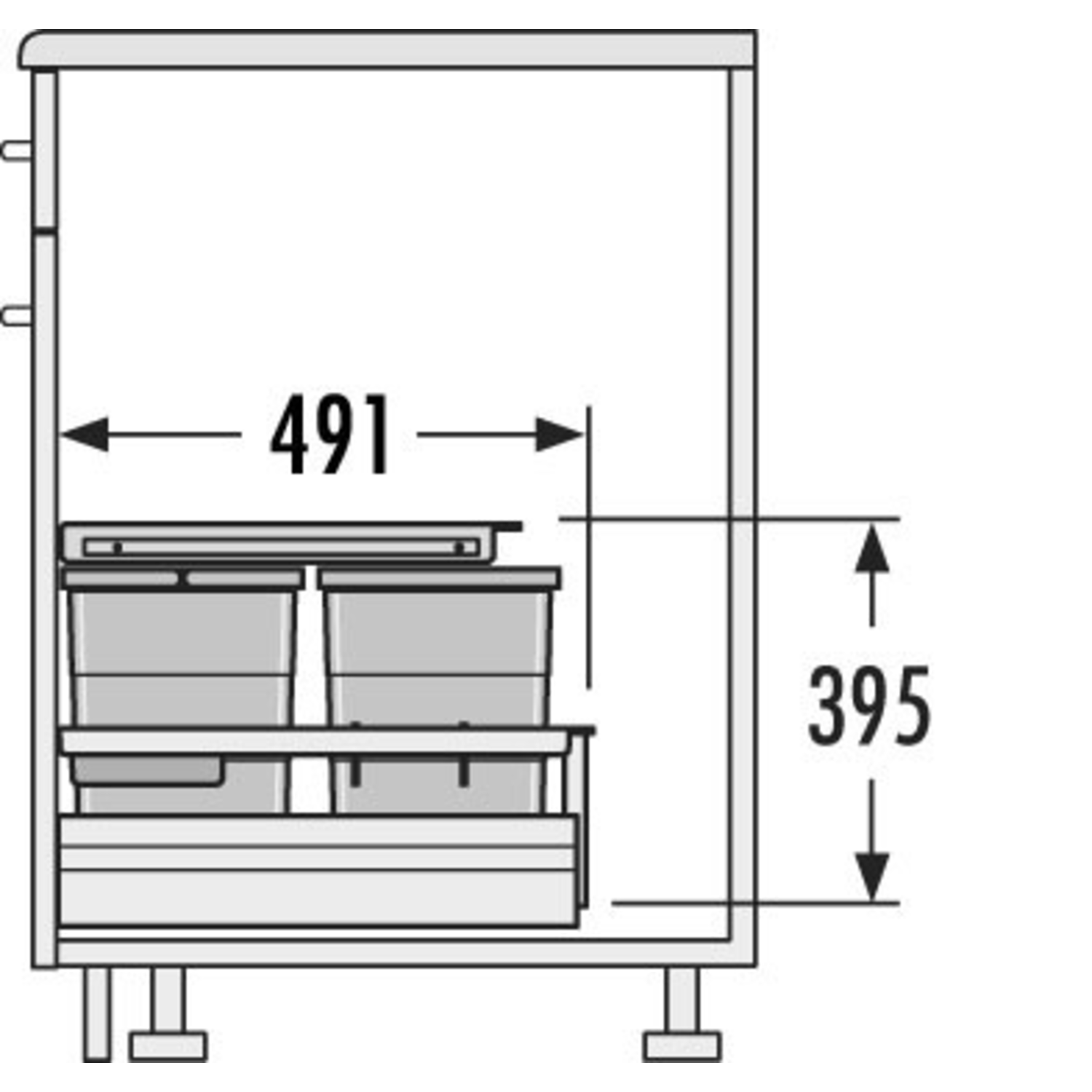 Hailo separato k.60cm 2x20l antraciet