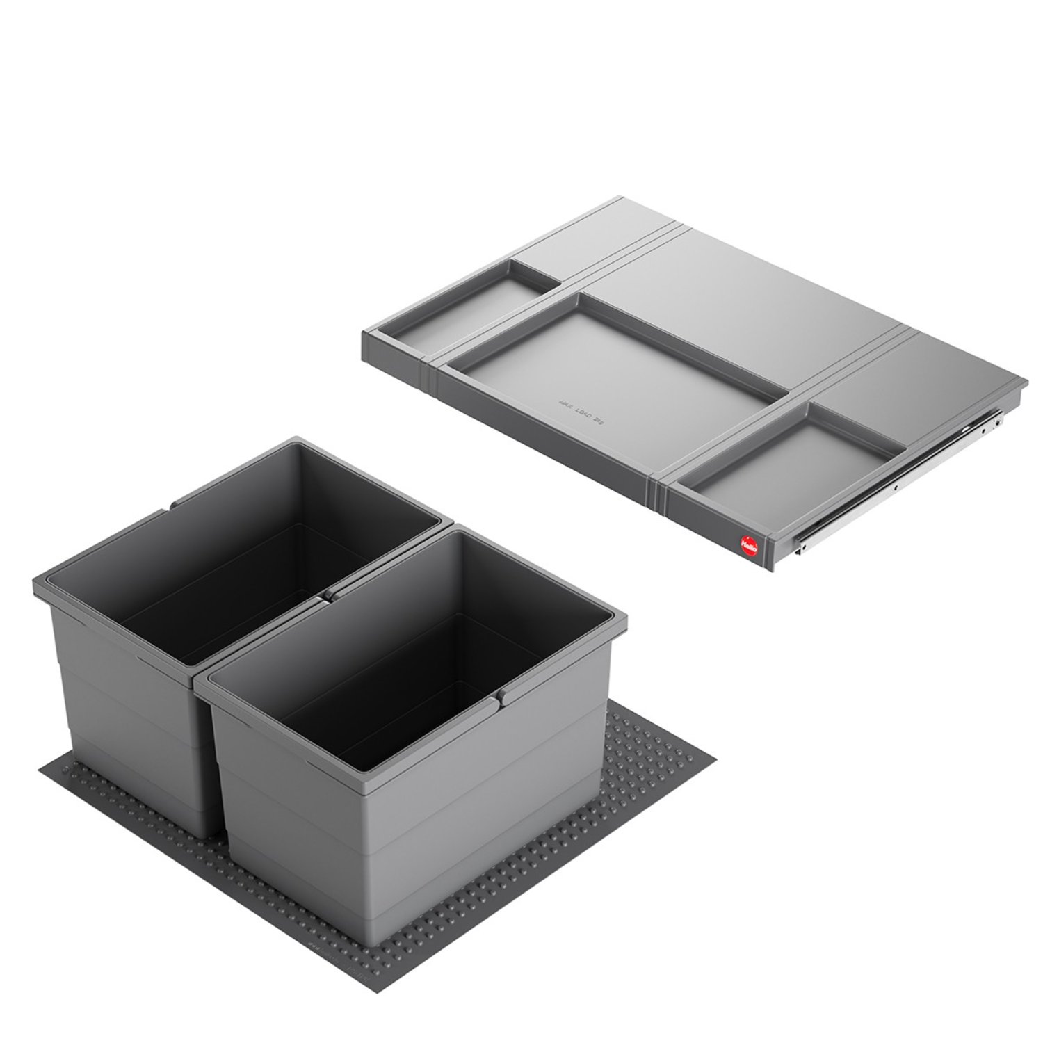 Hailo allegro c.60 cm h.220 mm 2x14l anthracite 