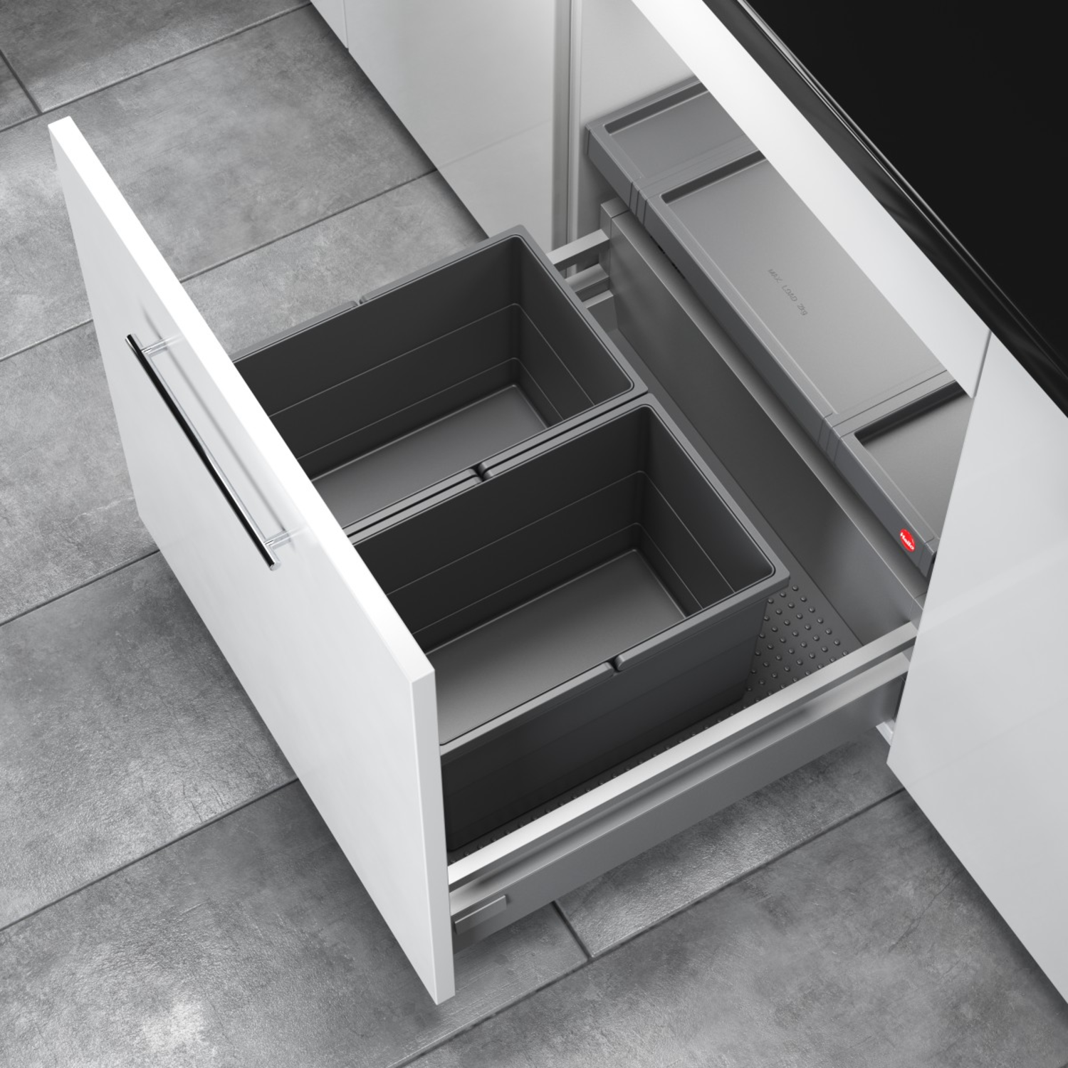 Hailo allegro c.60 cm h.220 mm 2x14l anthracite 