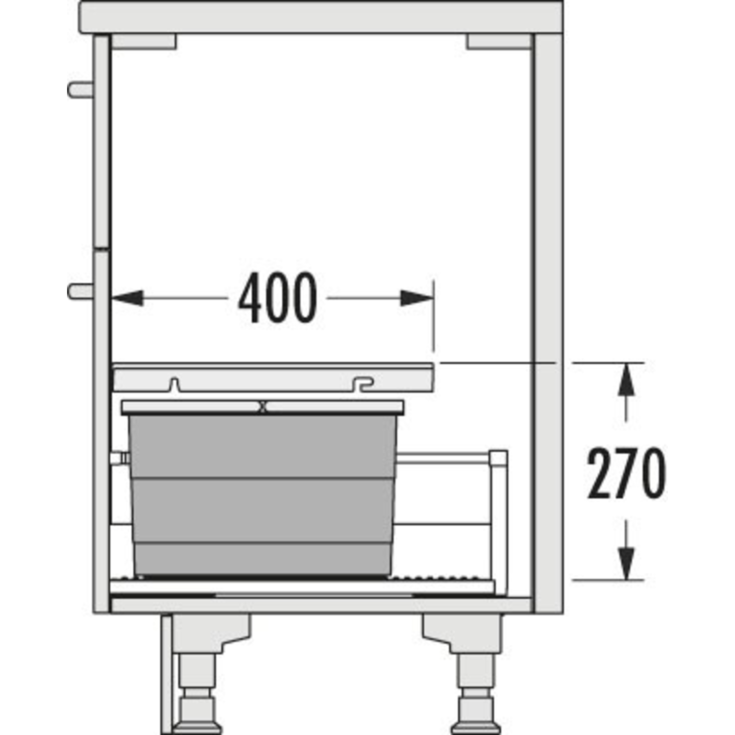 Hailo allegro c.60 cm h.220 mm 2x14l anthracite 