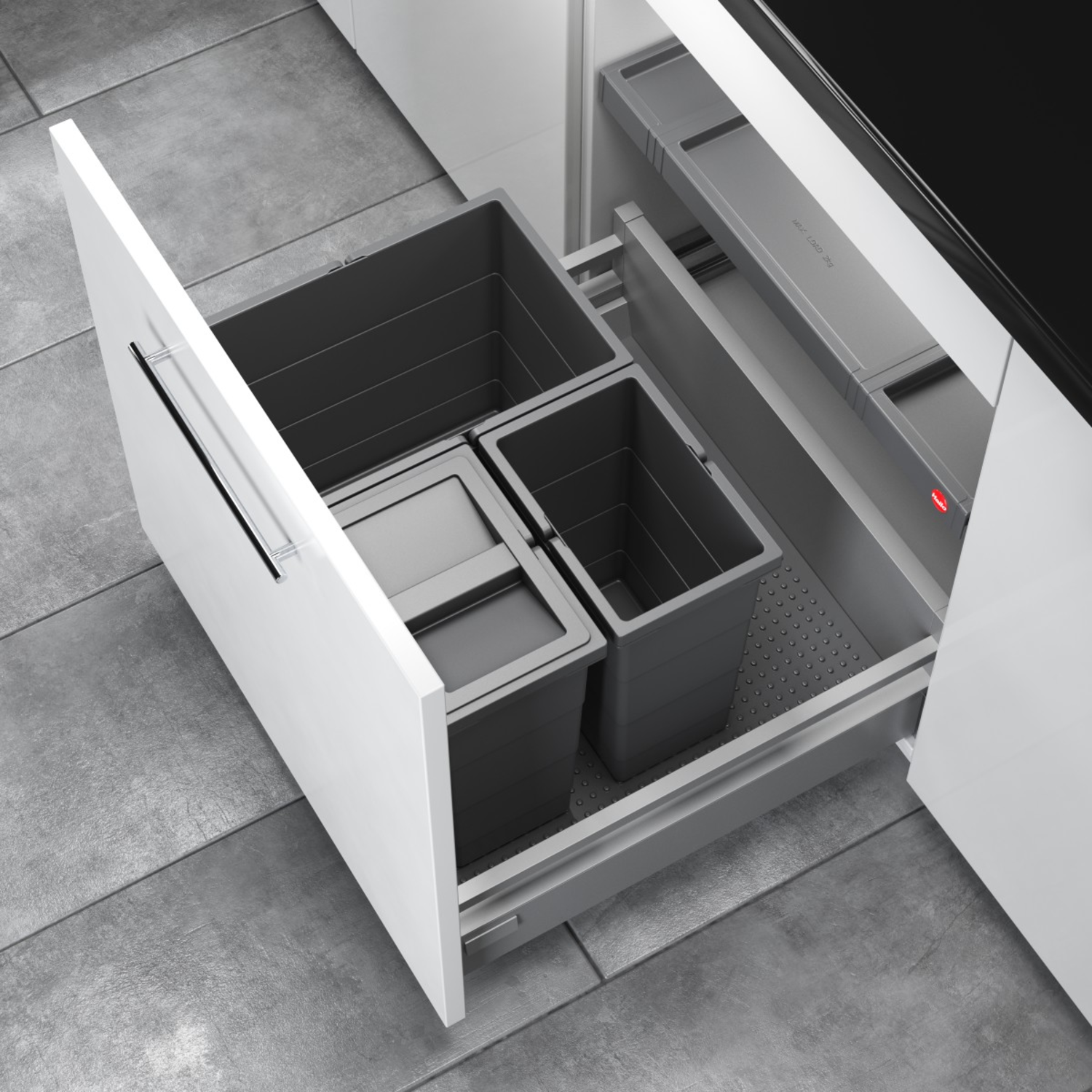Hailo allegro k.60 cm h.295 mm 18+2x8l antraciet