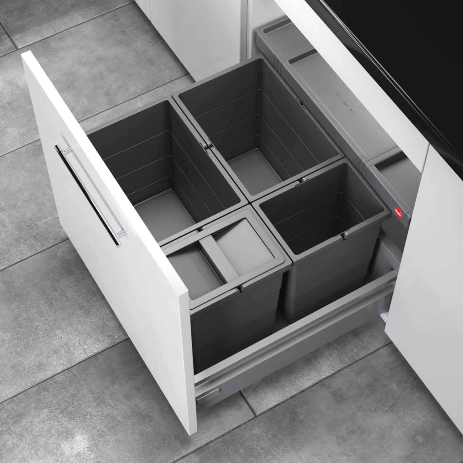 Hailo allegro c.60 cm h.295mm 2x18+2x8l anthracite 