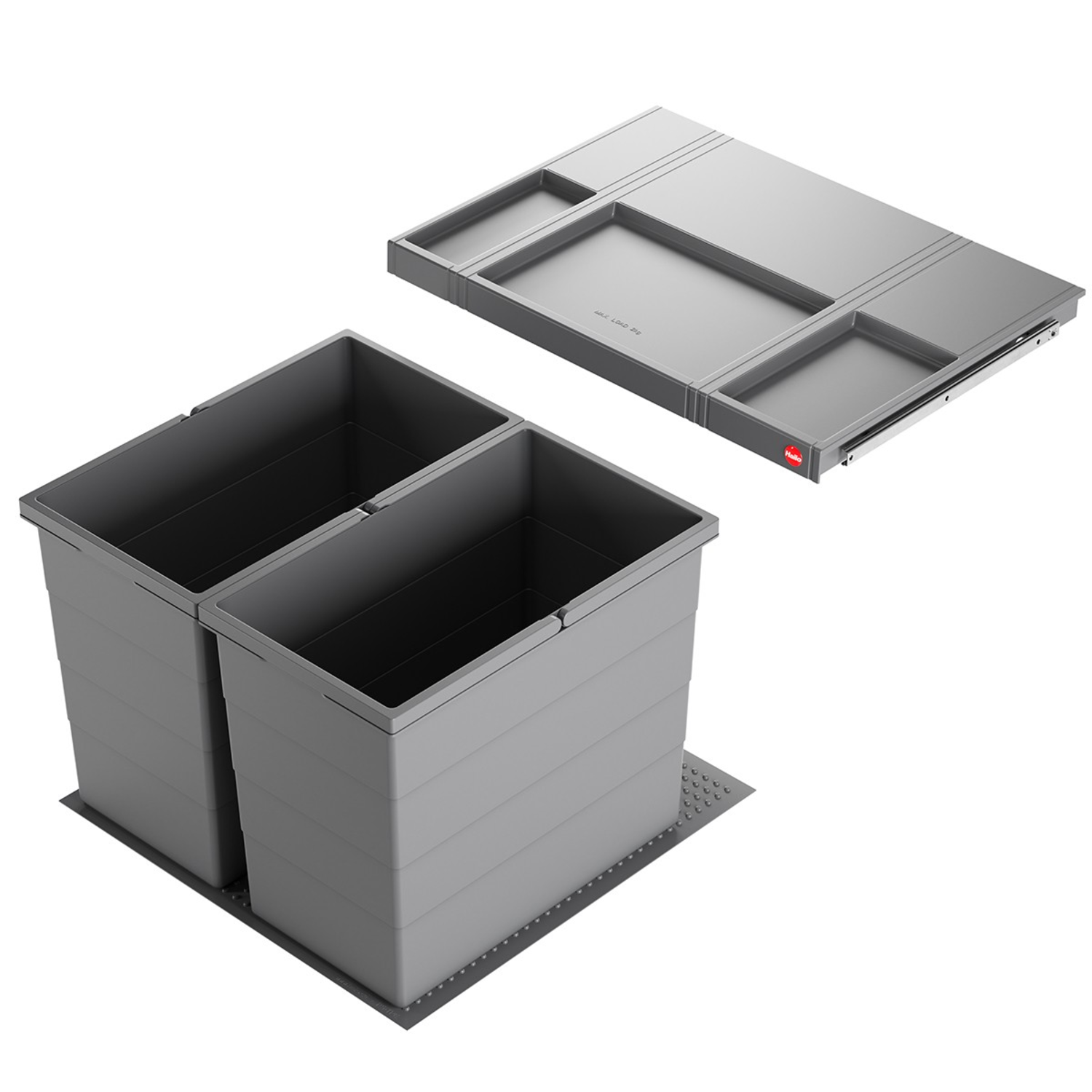 Hailo allegro k.60 cm h.350 mm 2x28l antraciet