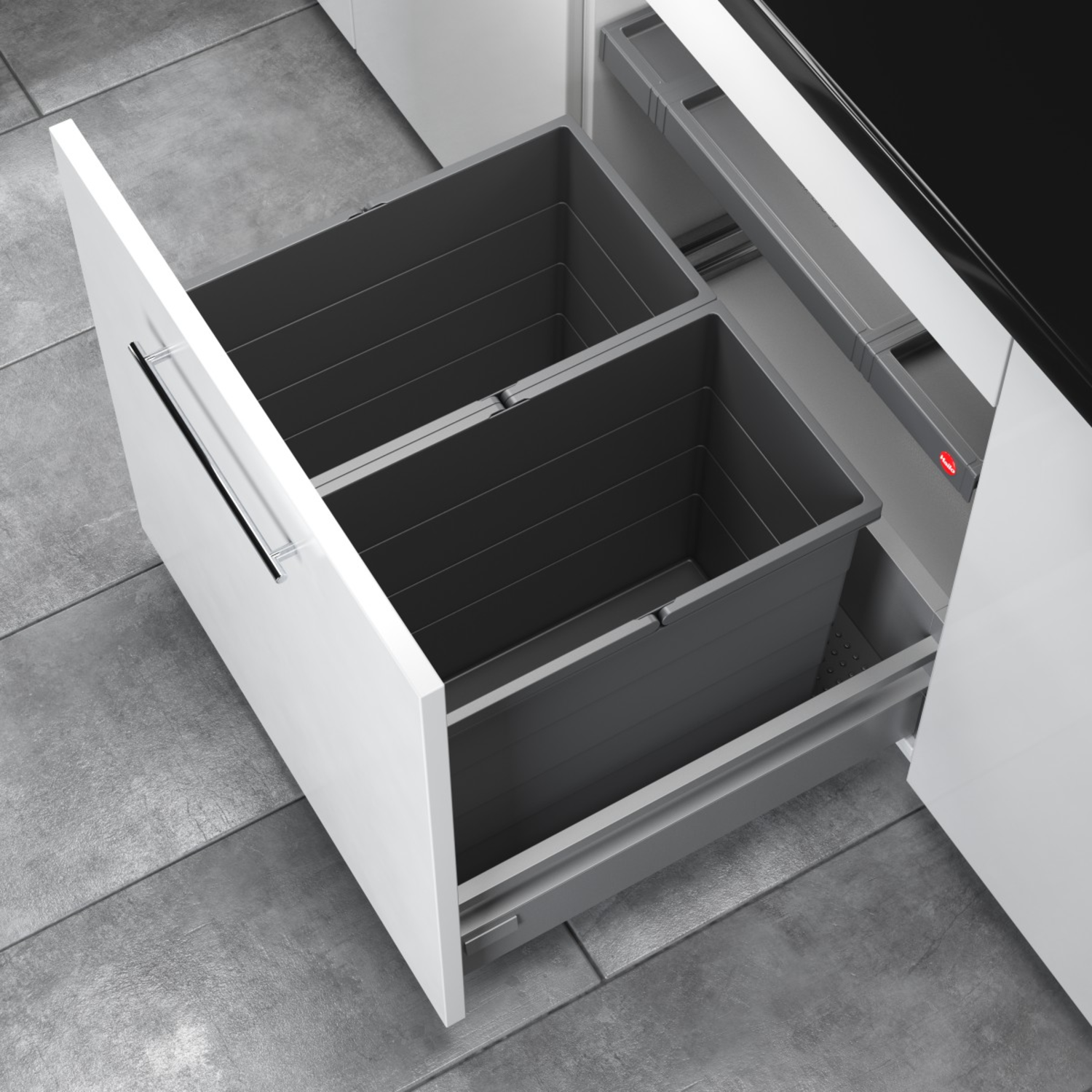 Hailo allegro k.60 cm h.350 mm 2x28l antraciet
