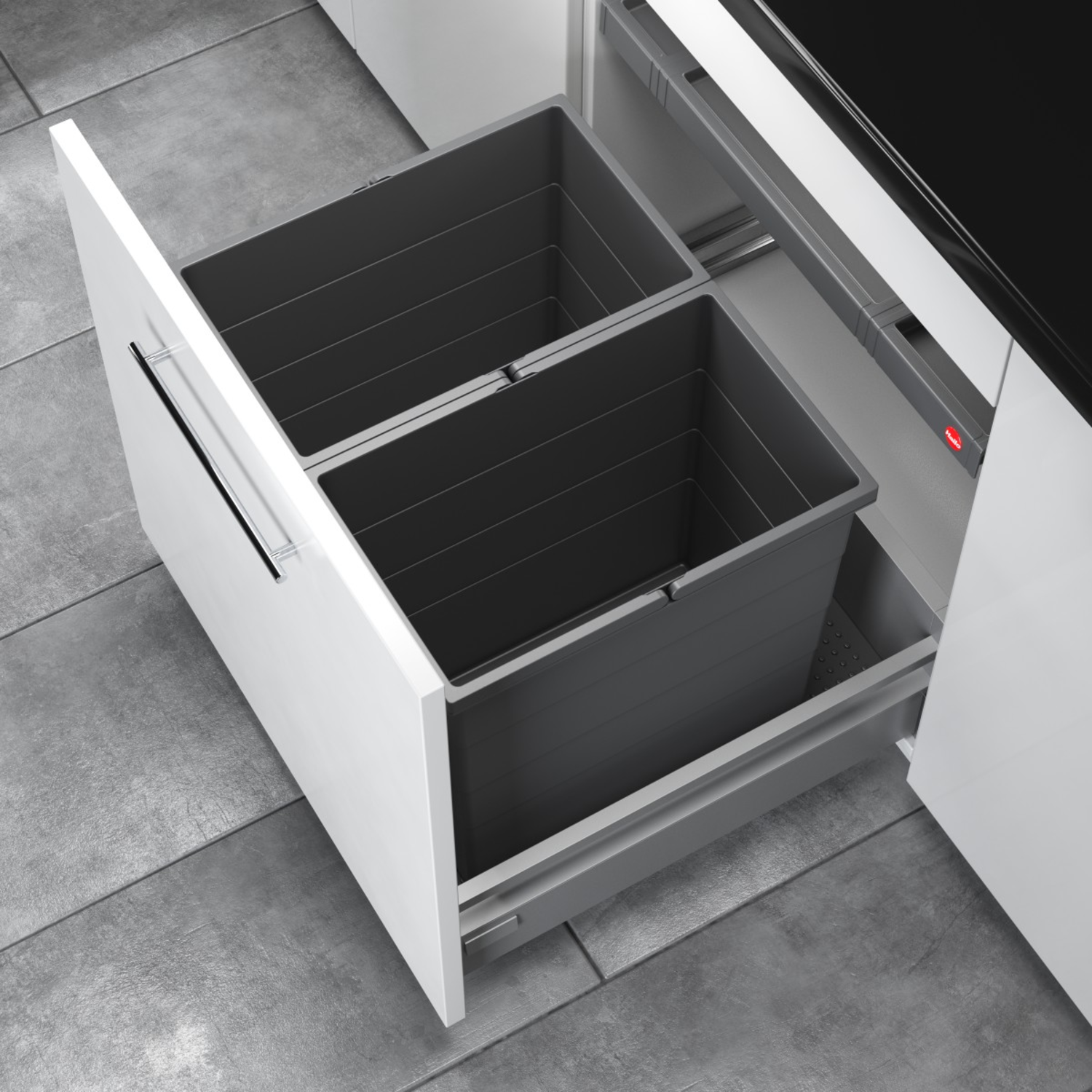 Hailo allegro k.60 cm h.380 mm 2x28l antraciet