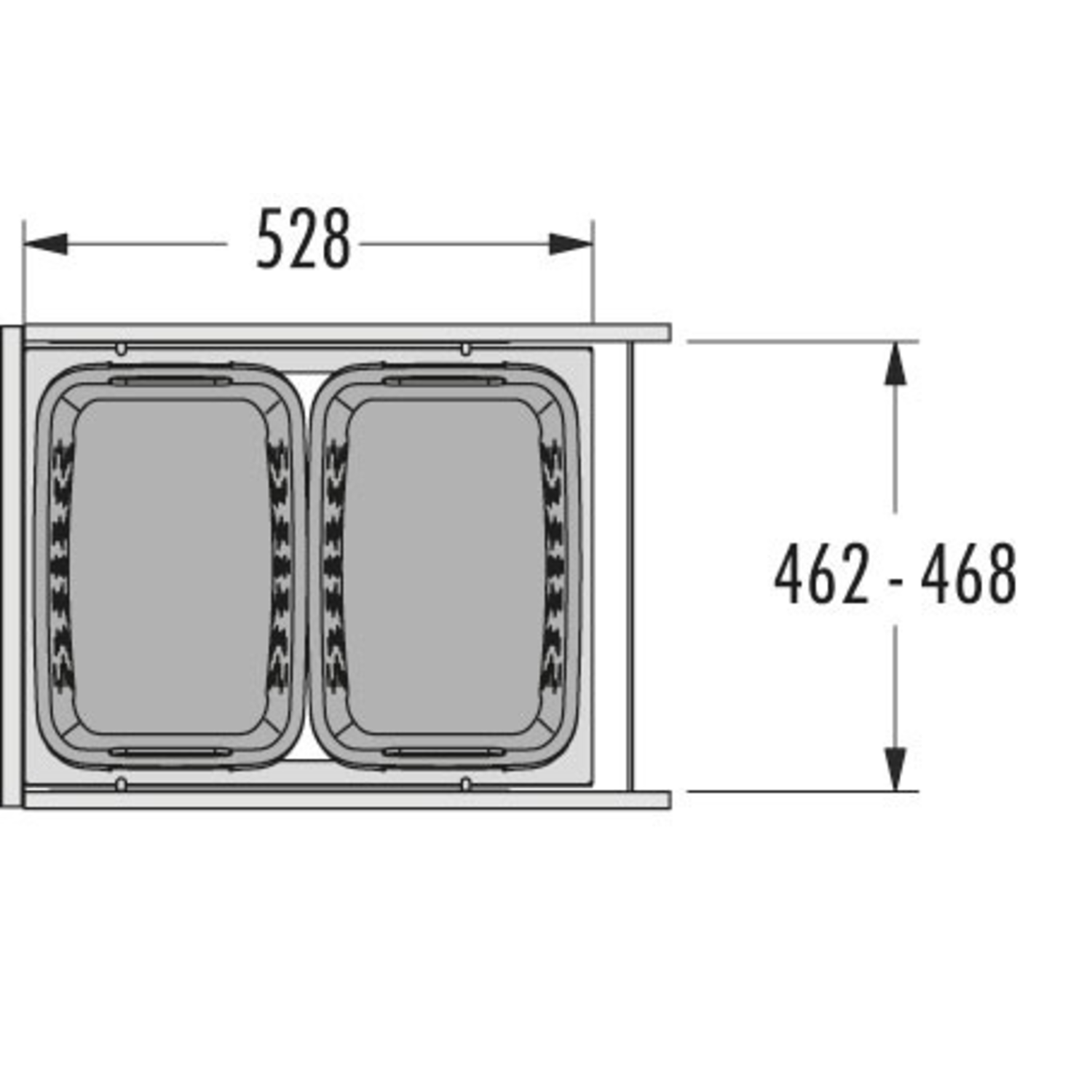 Hailo Laundry Carrier k.50 2x33l gris 