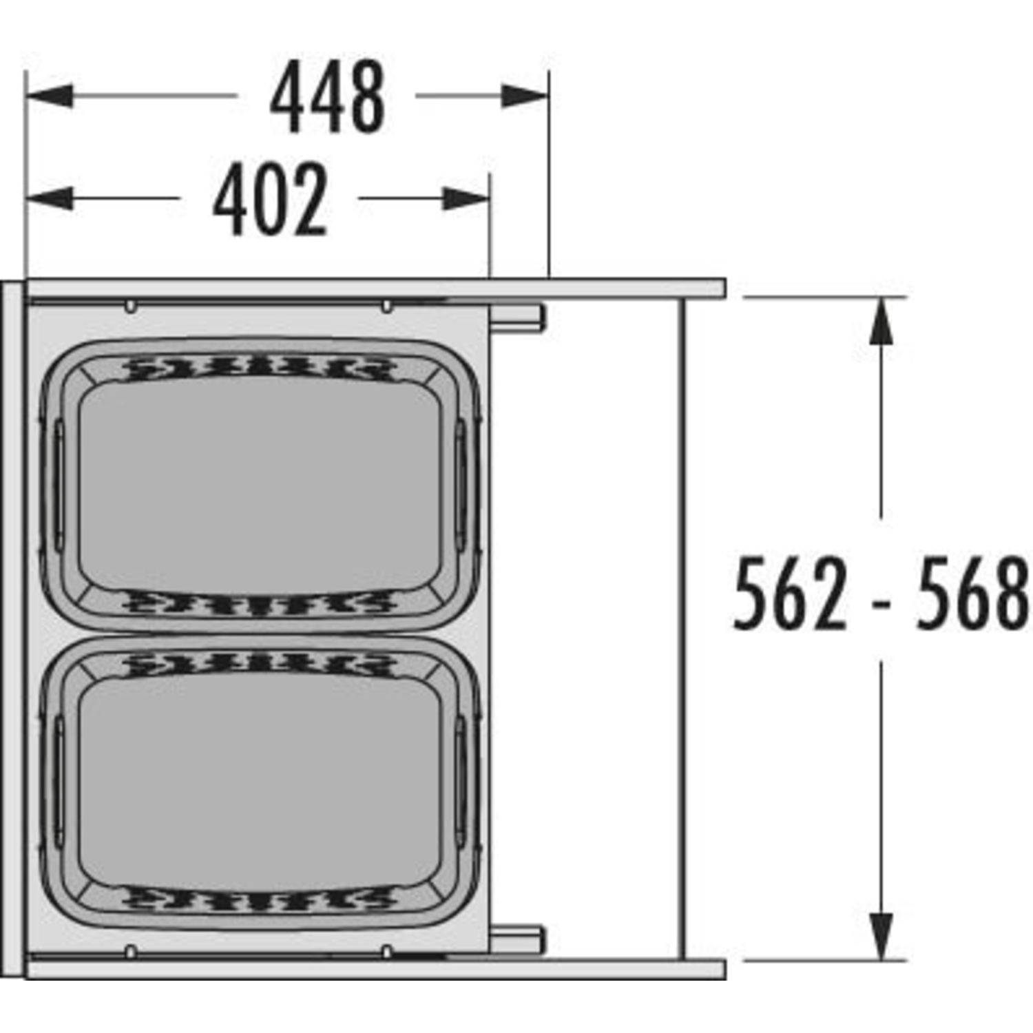 Hailo Laundry Carrier k.60 2x33l grijs
