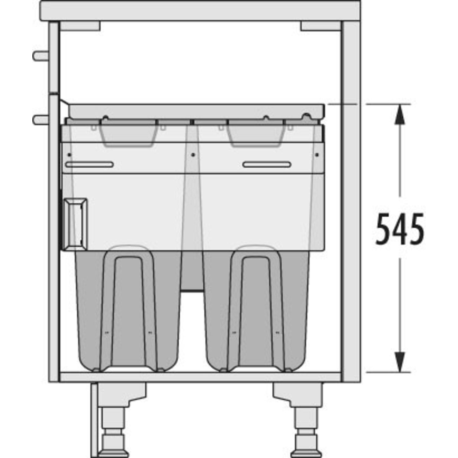 Hailo Laundry Carrier c.60 2x33l+12l 2,5l gris 