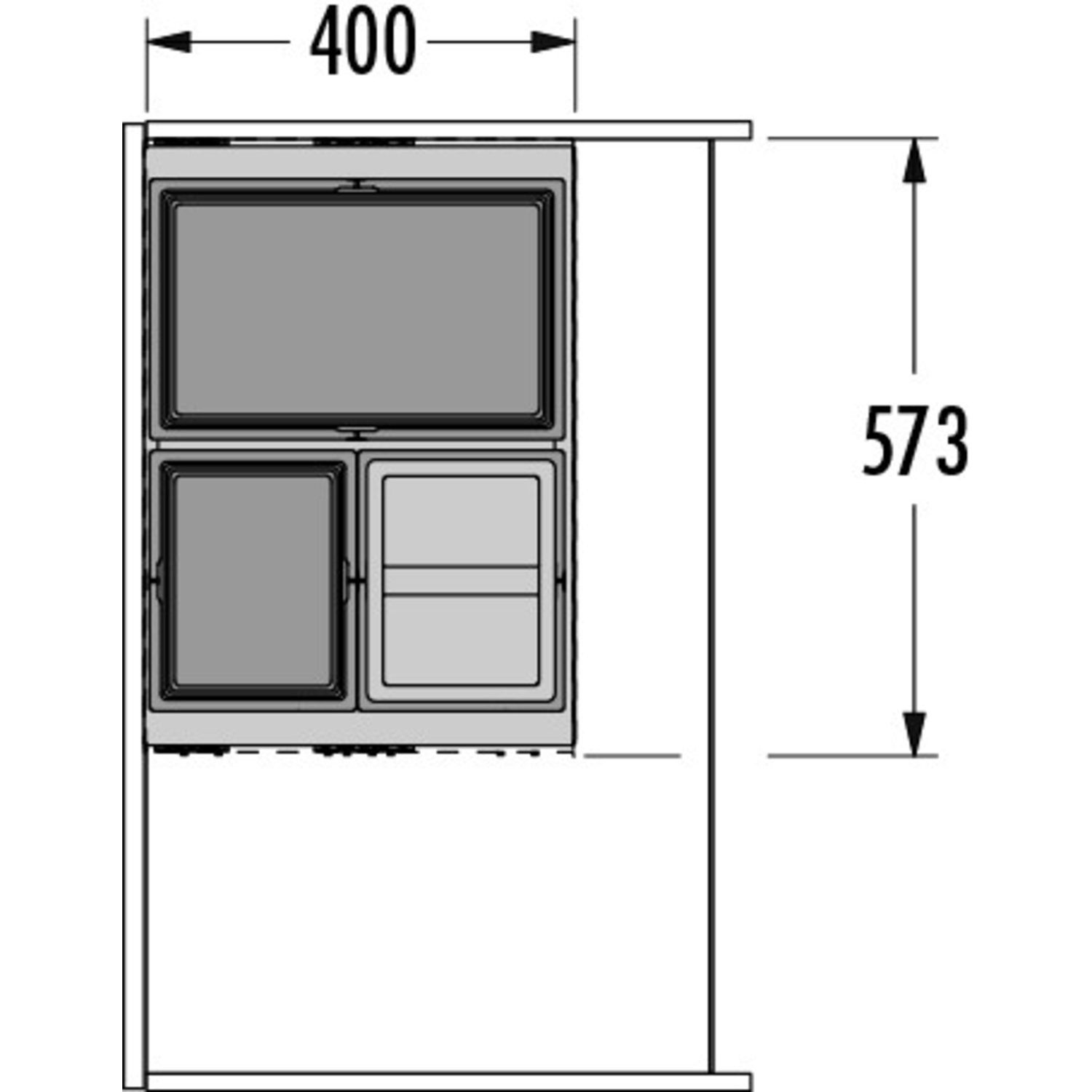 Hailo cargo aqua k.90cm 28 + 2x13l antraciet  SoftClose - extension totale