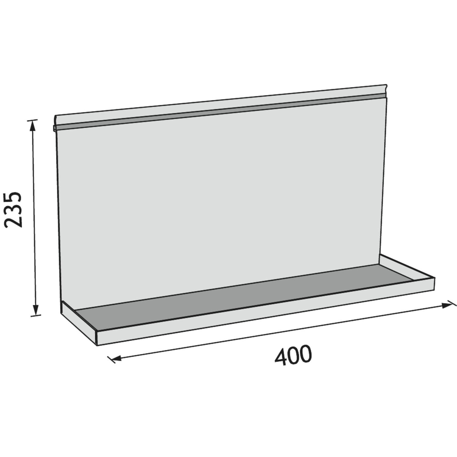 KOS-F HANGREK ZWART  235x400x121mm