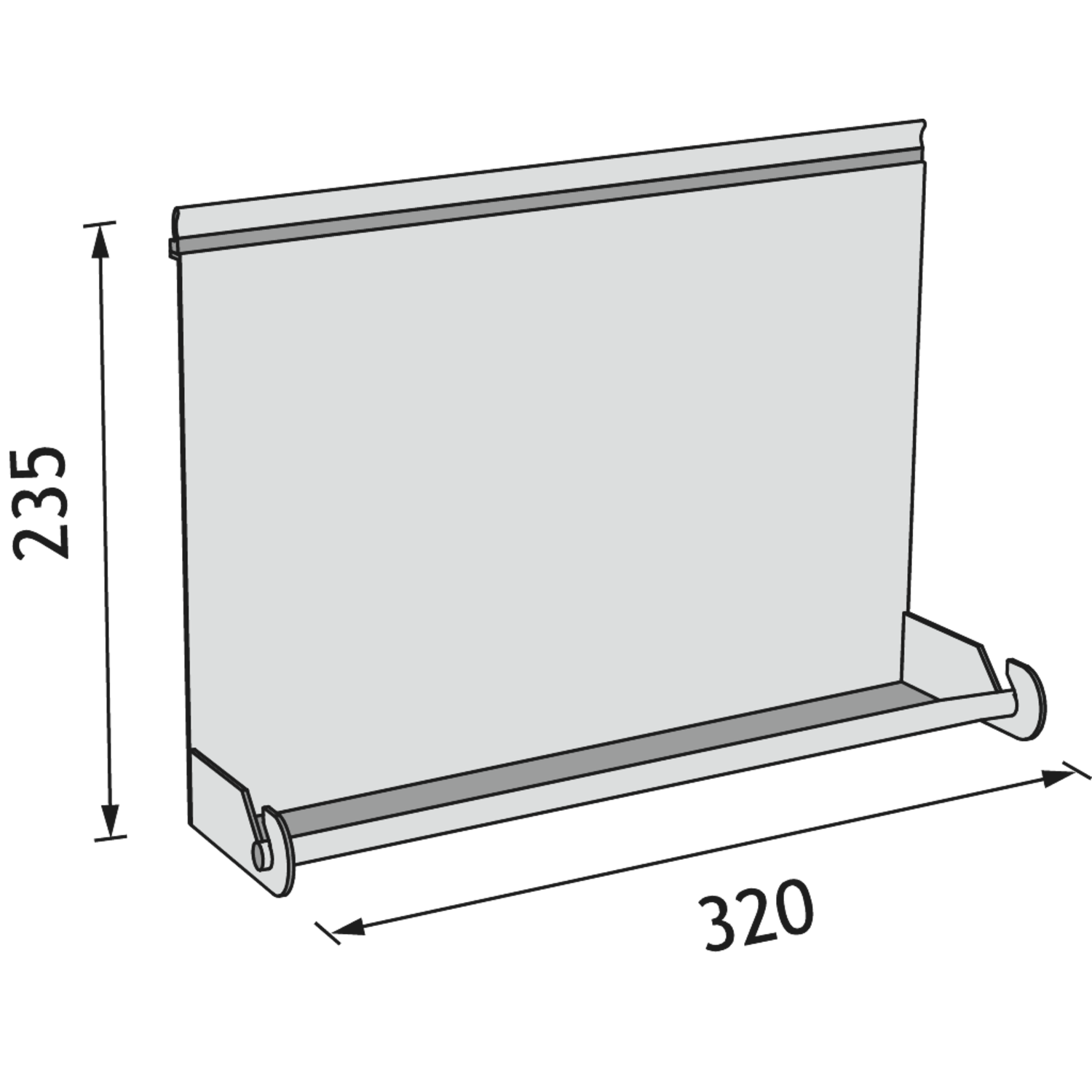 KOS-F ROLHOUDER ZWART  235x320x103mm