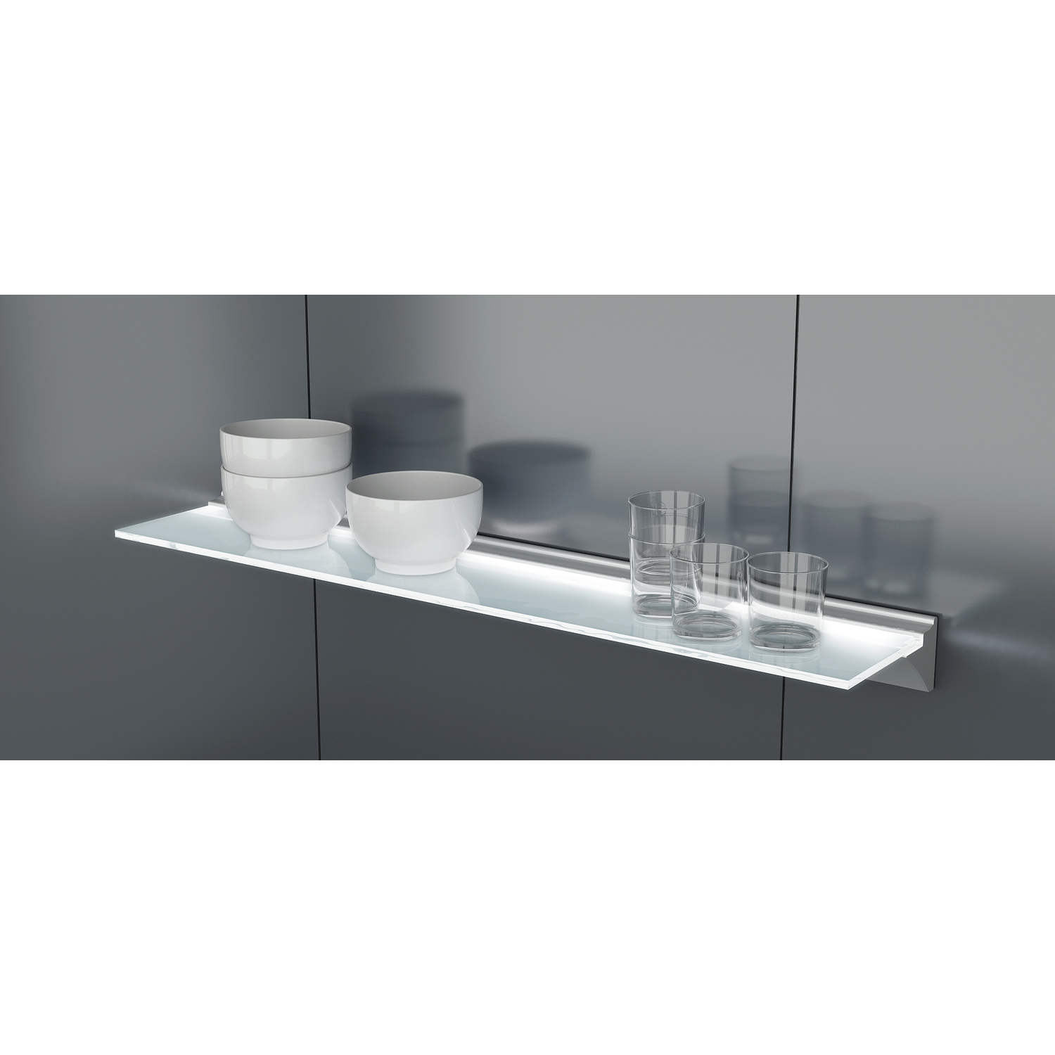 Mono teo led tablette verre 600mm 3W 230V 4000K 