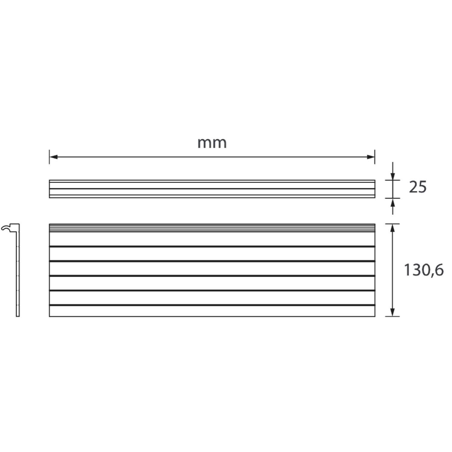 Mec sign schap 284mm zwart