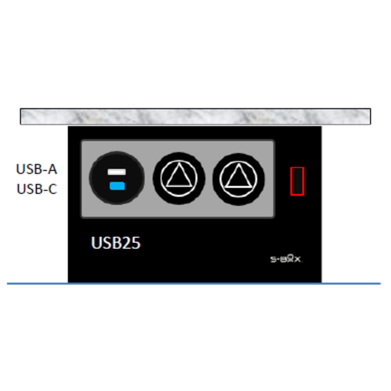 S-box chameleon nl-d-l (2 prises +usb a/c 25 w)  