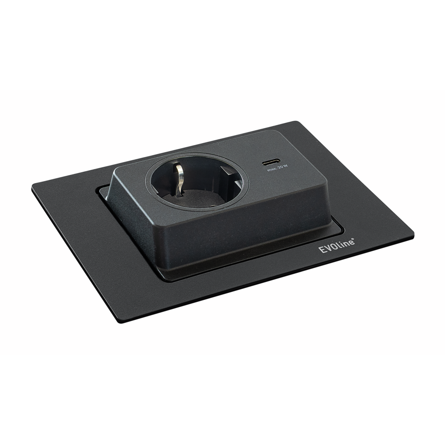 Spin noir b-f 1 prise + 1 usb C 
