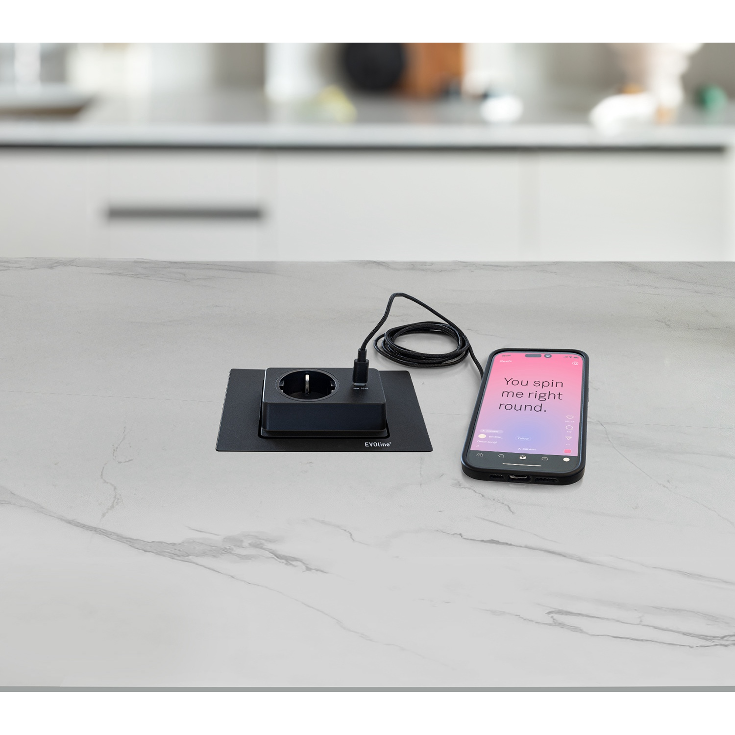 Spin noir b-f 1 prise + 1 usb C 