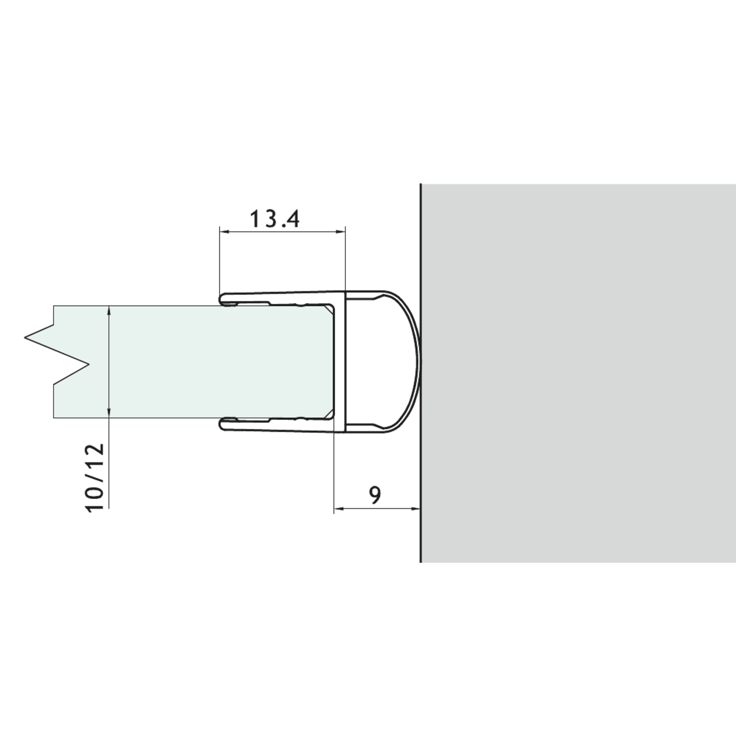Joint arrondi l2200mm pour verres 10/12 mm 