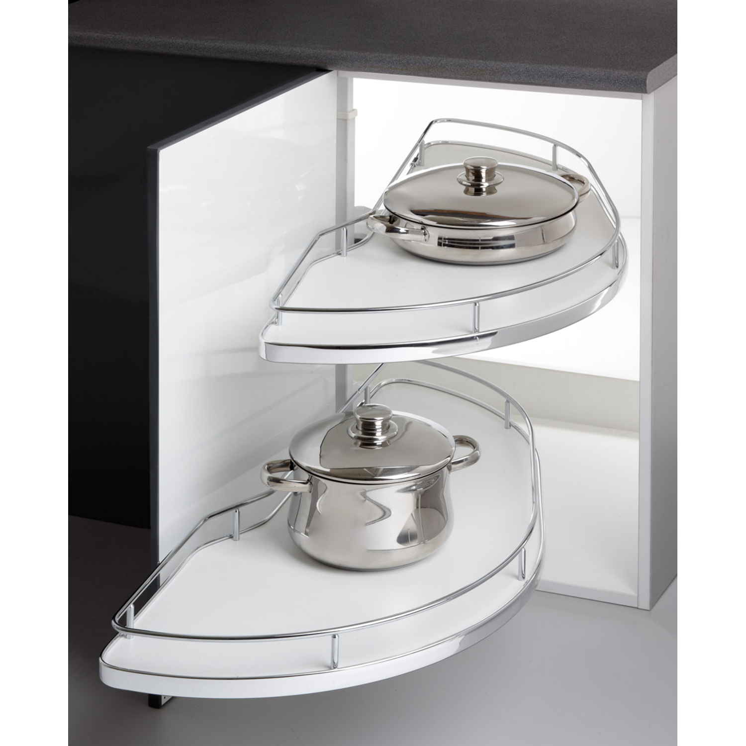 MC Line Dolphin 60cm rechts chroom/wit met dubbel dempingsysteem