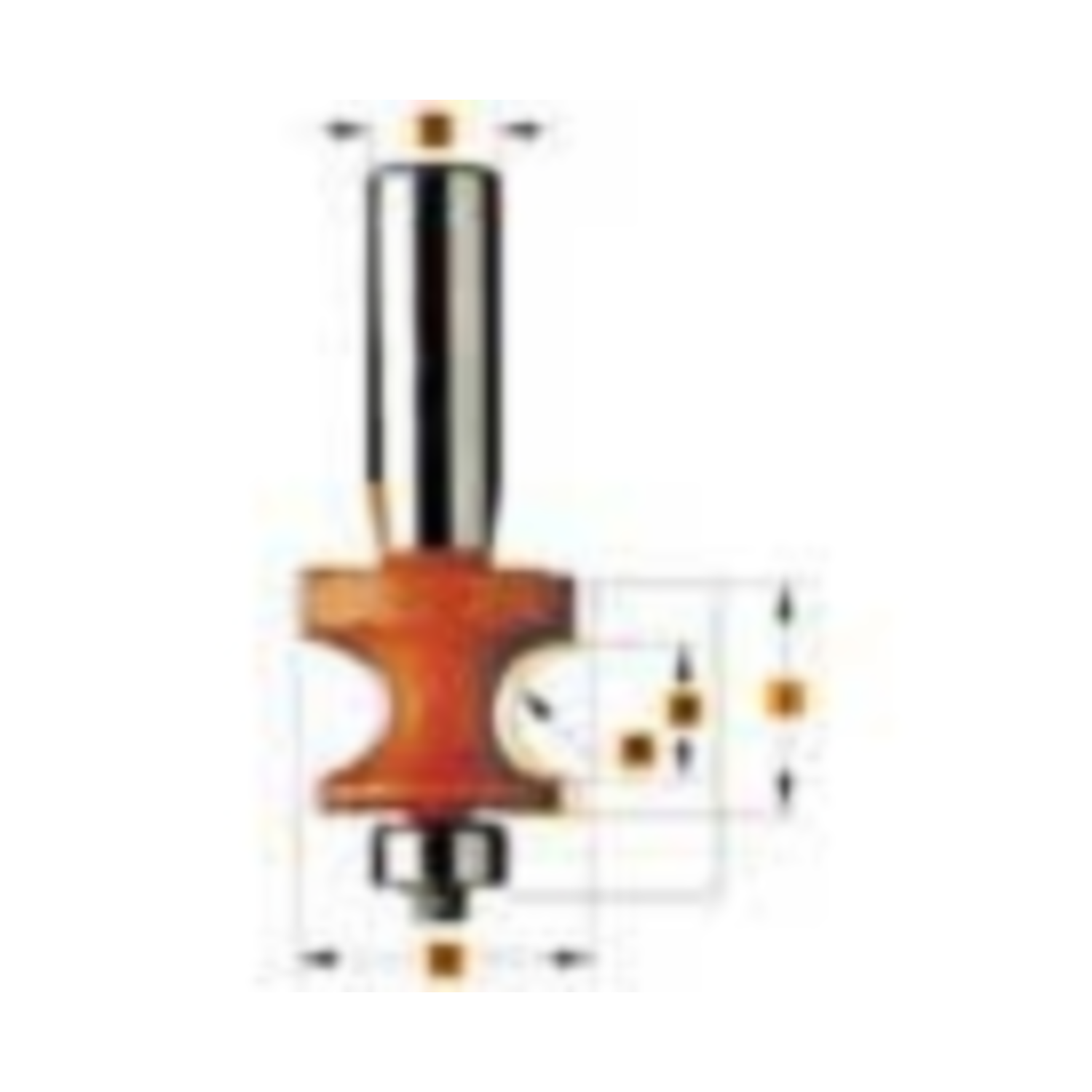 Kraalprofielfrees met kopse lager r=4,75 d=25,4 i=18,6 hw