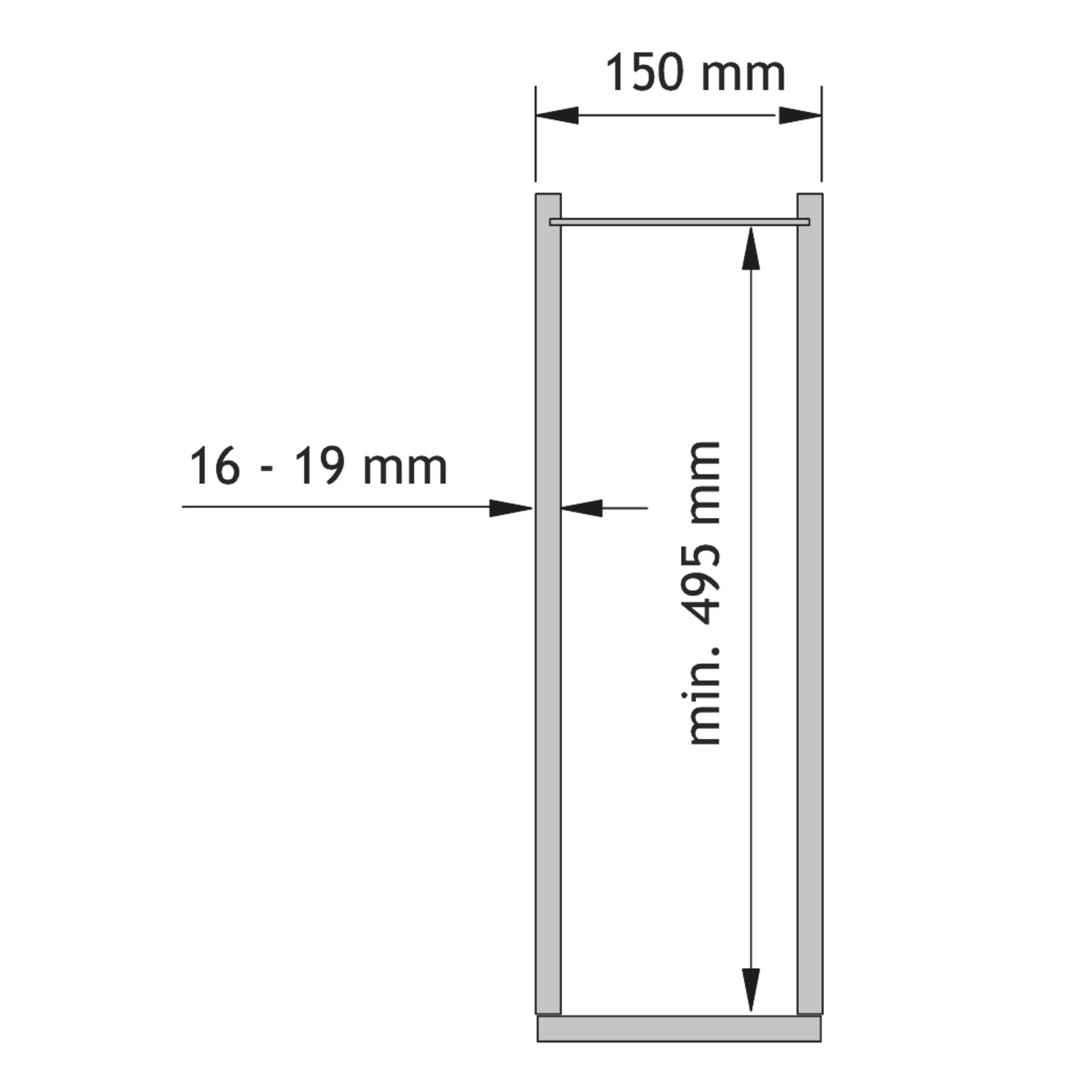 Vs sub slim panier extensible (2 paniers) chrome lxhxp 150x530x495mm