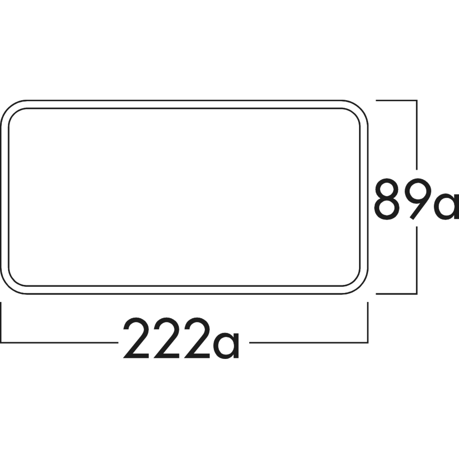 Conduit plat 1000 mm (89x222x1000 mm)  