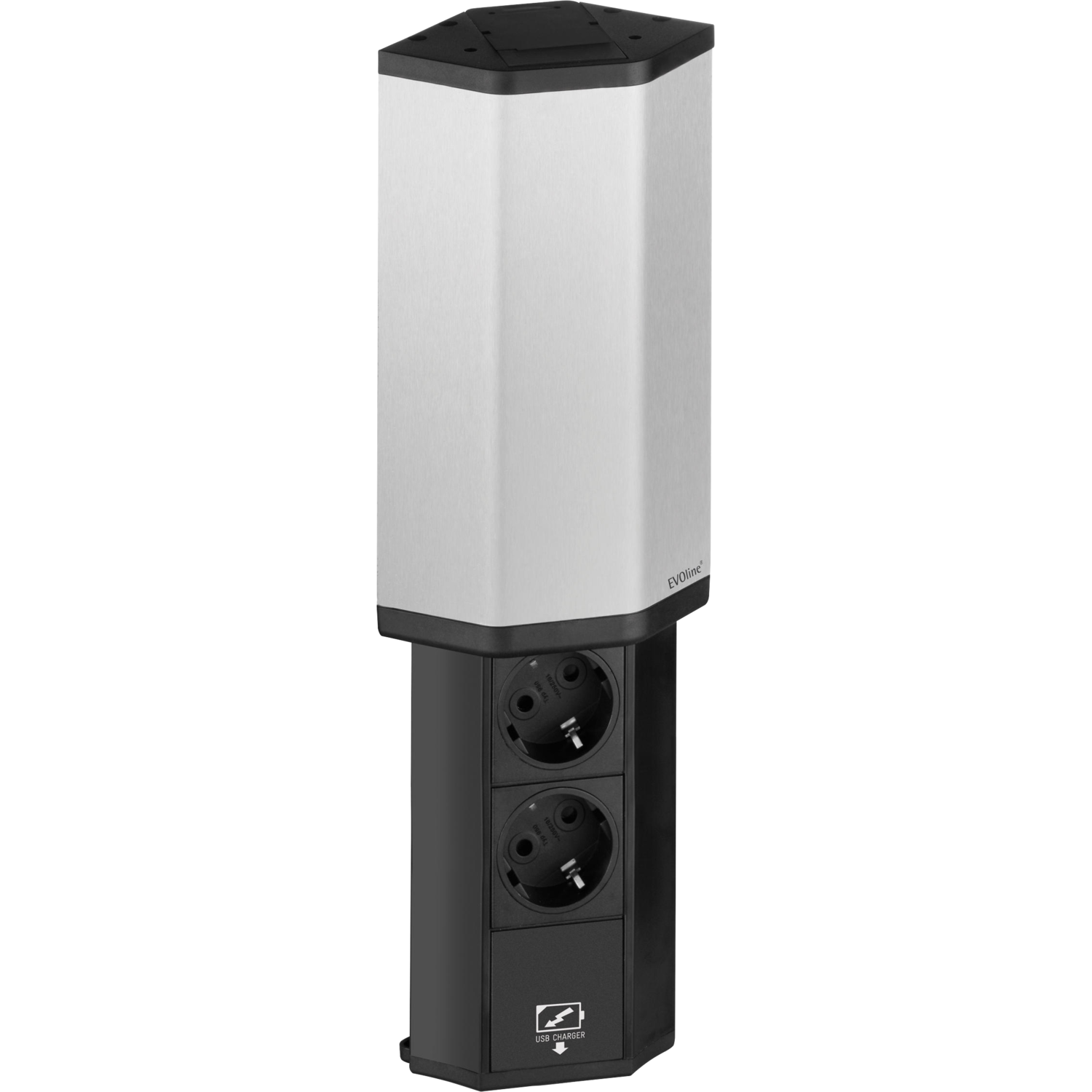 Evoline v-port inox nl-d-l - 2 prises + chargeur u sb 