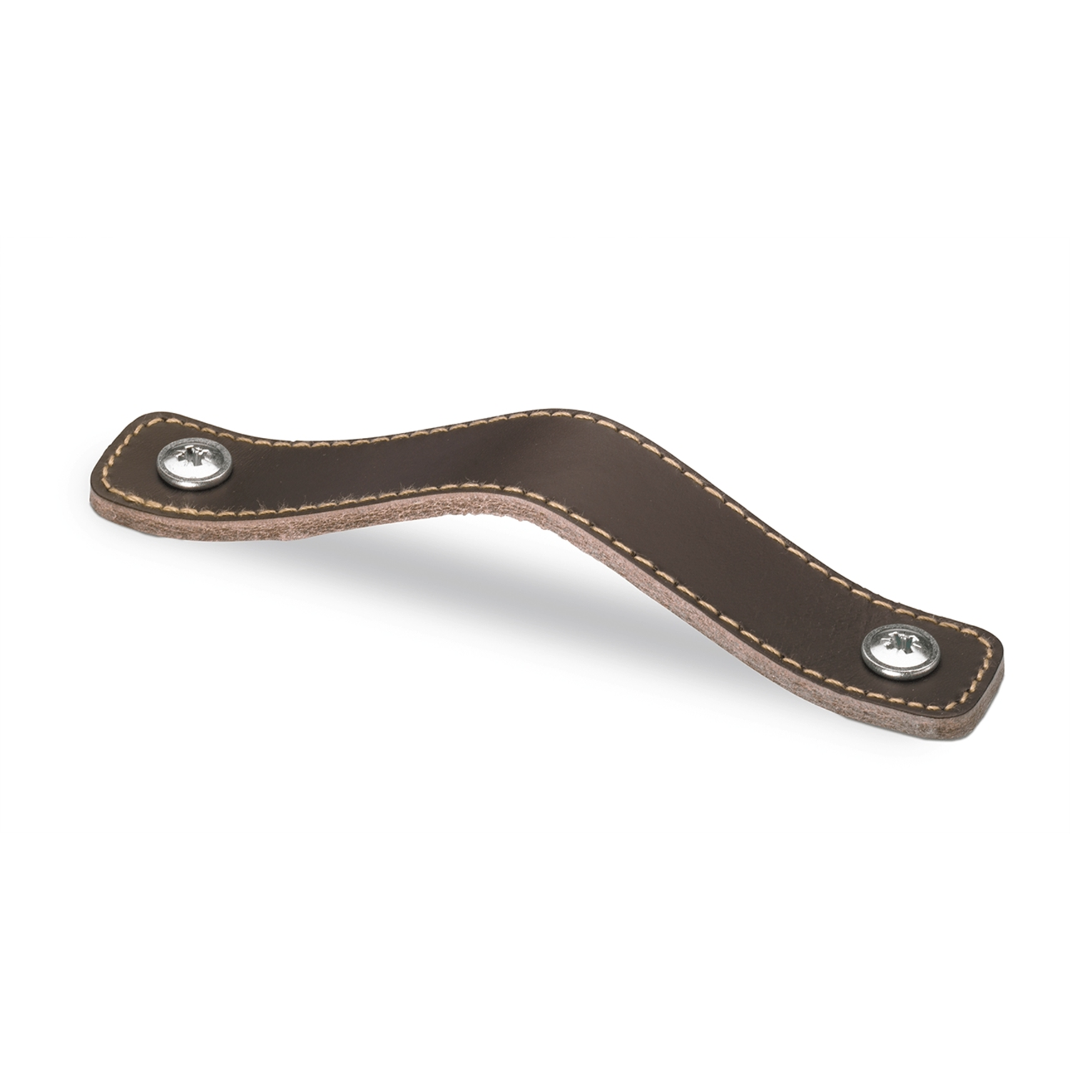 Poignée Nica, entraxe de perçages 96, L 123 mm, B 25 mm, H 3 mm, cuir brun foncé