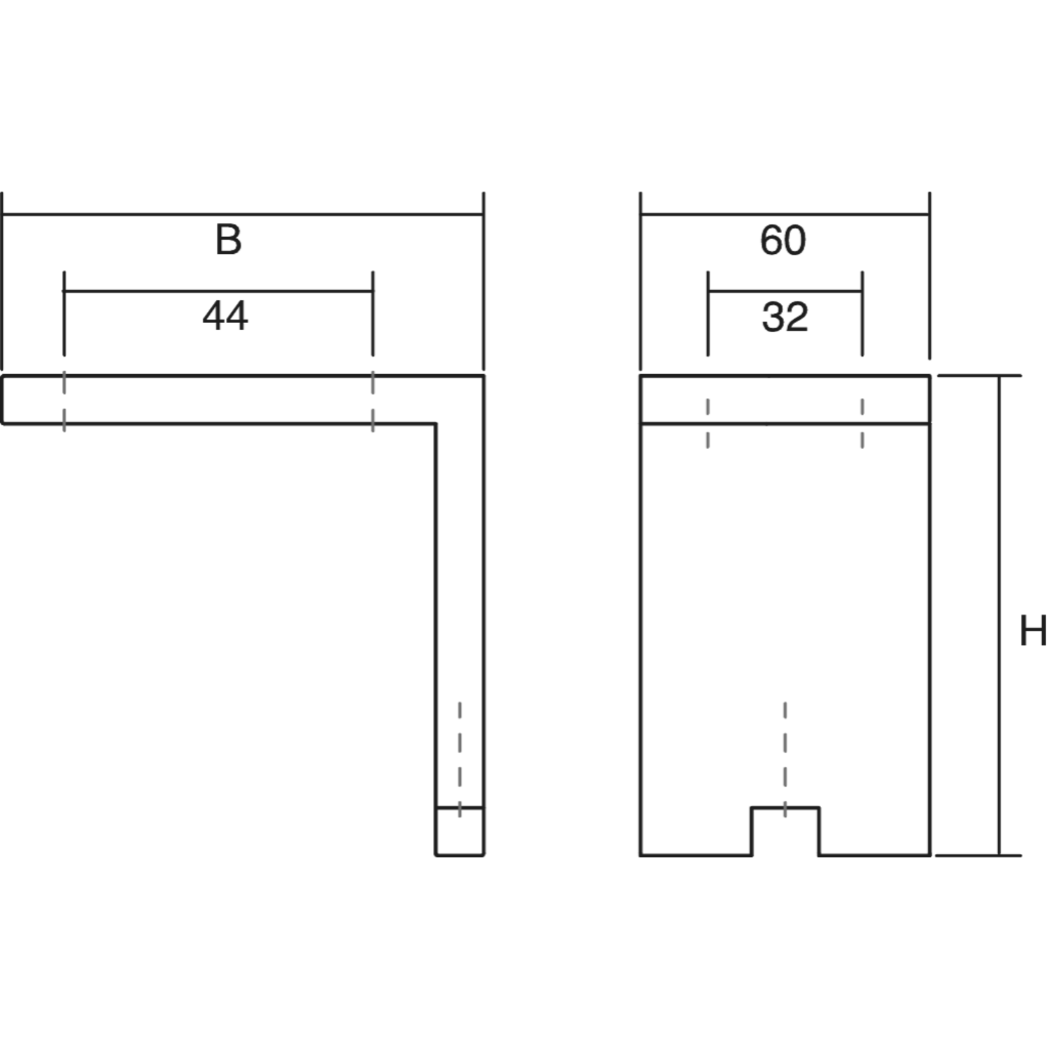 Meubelpootje fonda 80x150mm alu geborsteld zwart