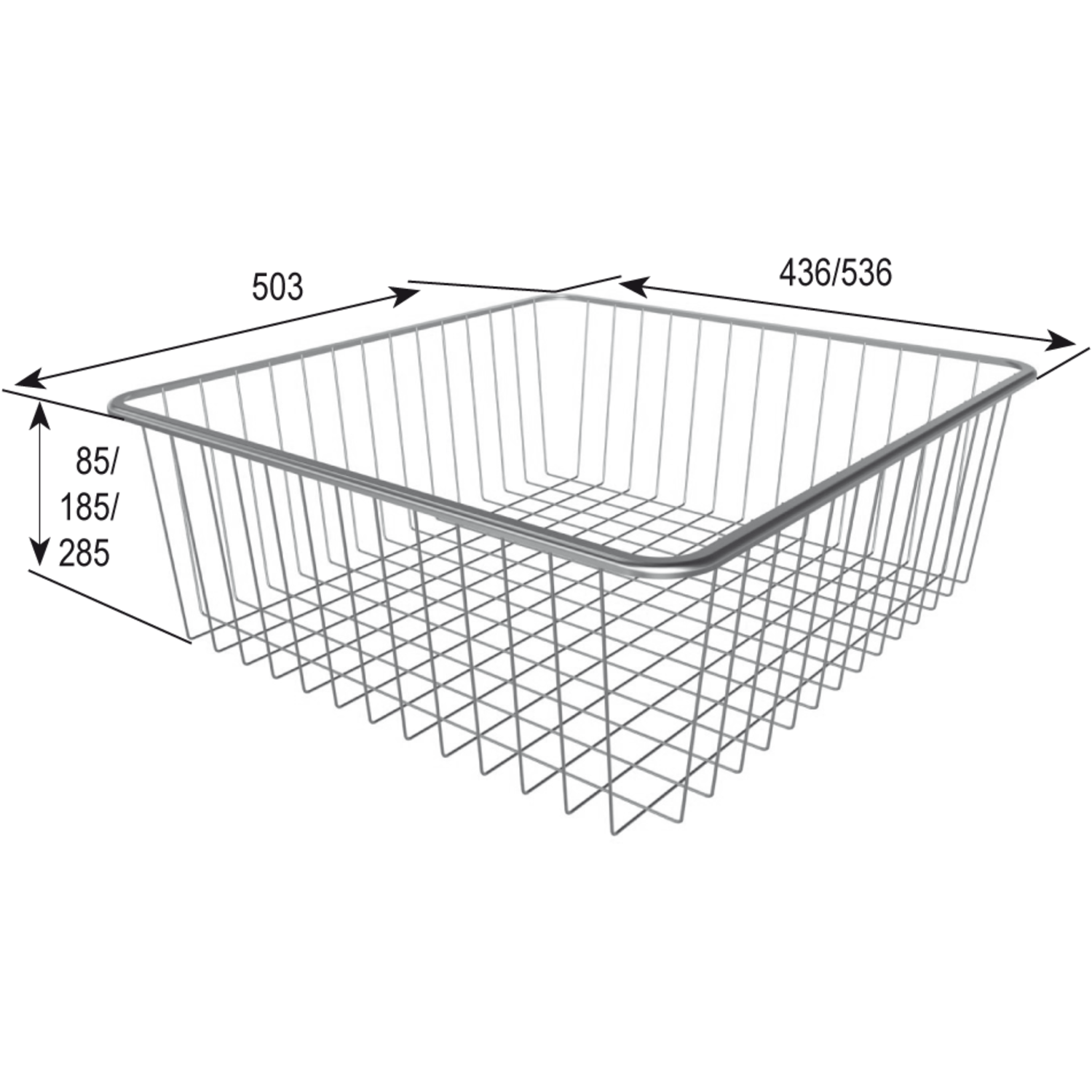 Basic panier extensible 600x185mm gris 