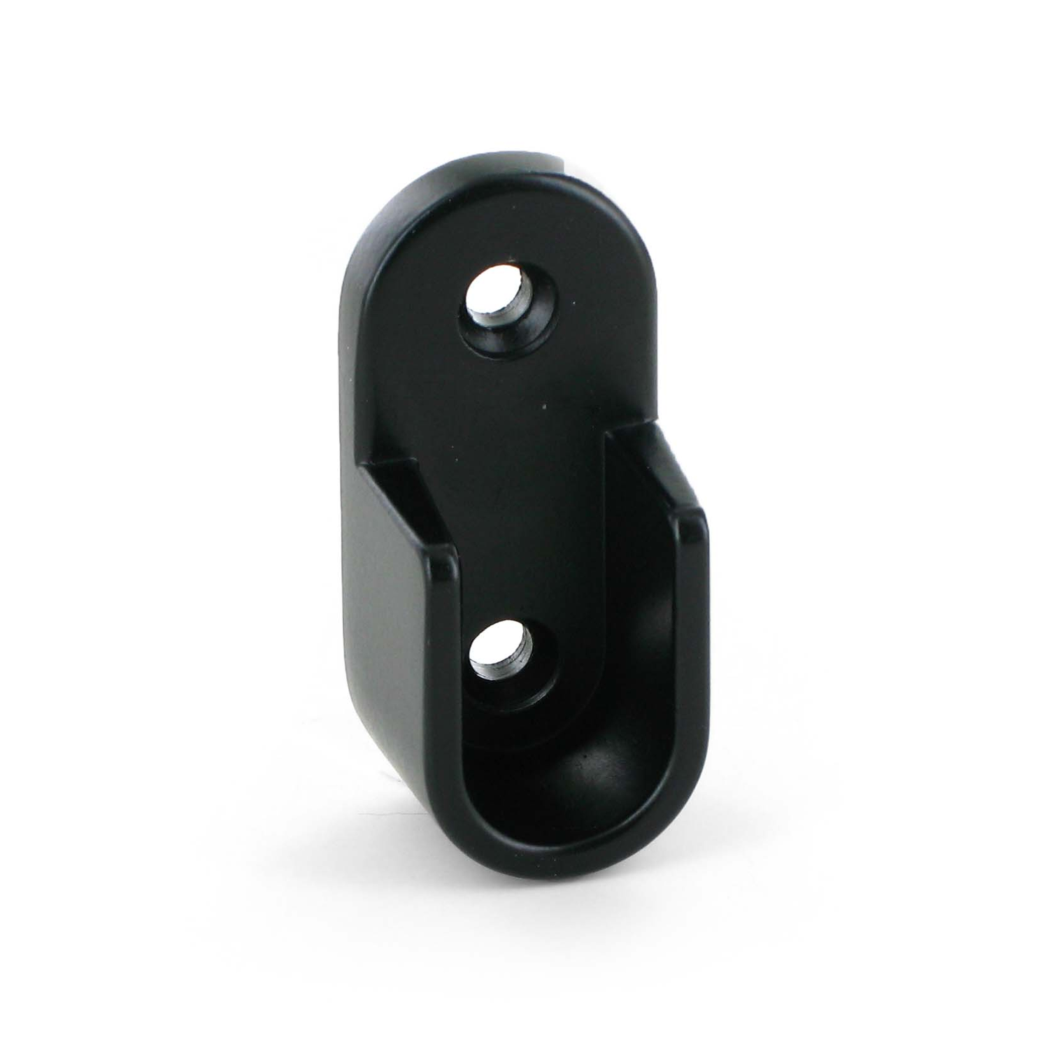 Supp. tube de penderie ovale ouvert alu noir  