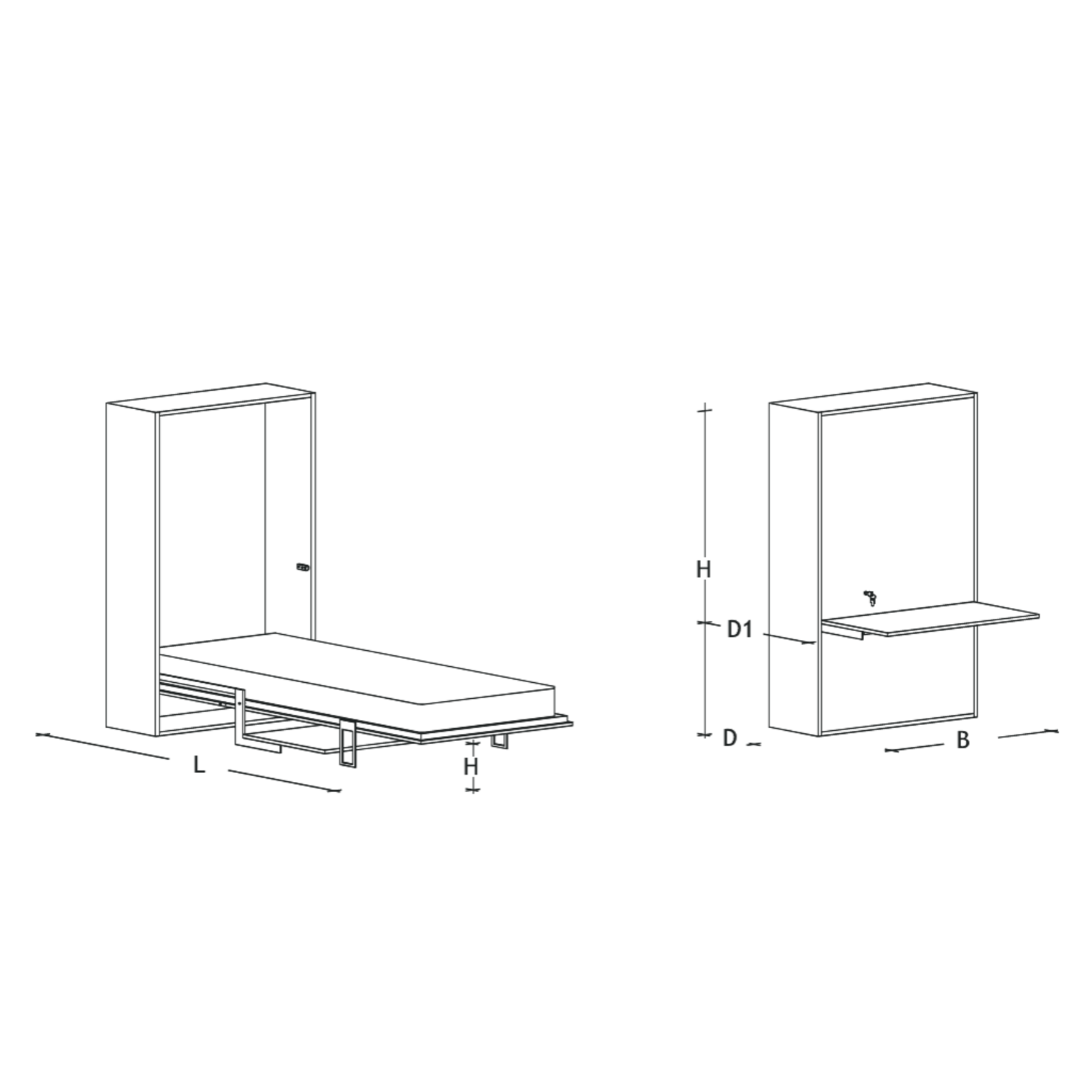 Click v top lit escamotable 93x202 