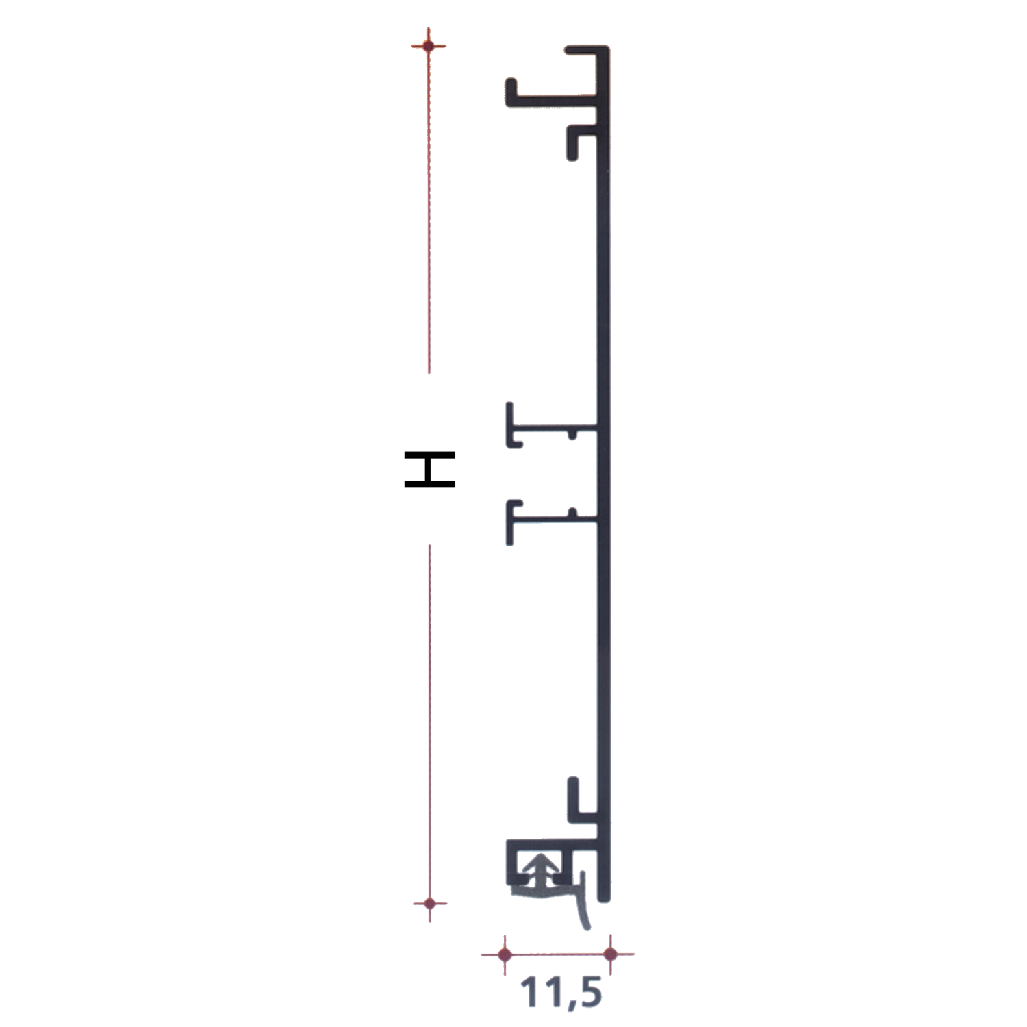 Plinthe 4070 alu h.150mm l.4100mm  