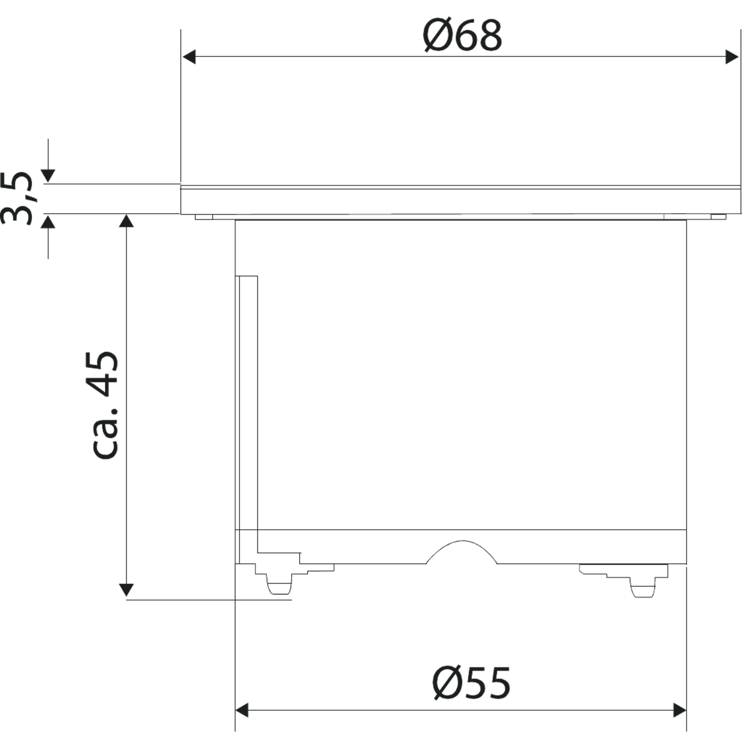 Pix inbouwstopcontact b-f  wit/zwart/rvs-look