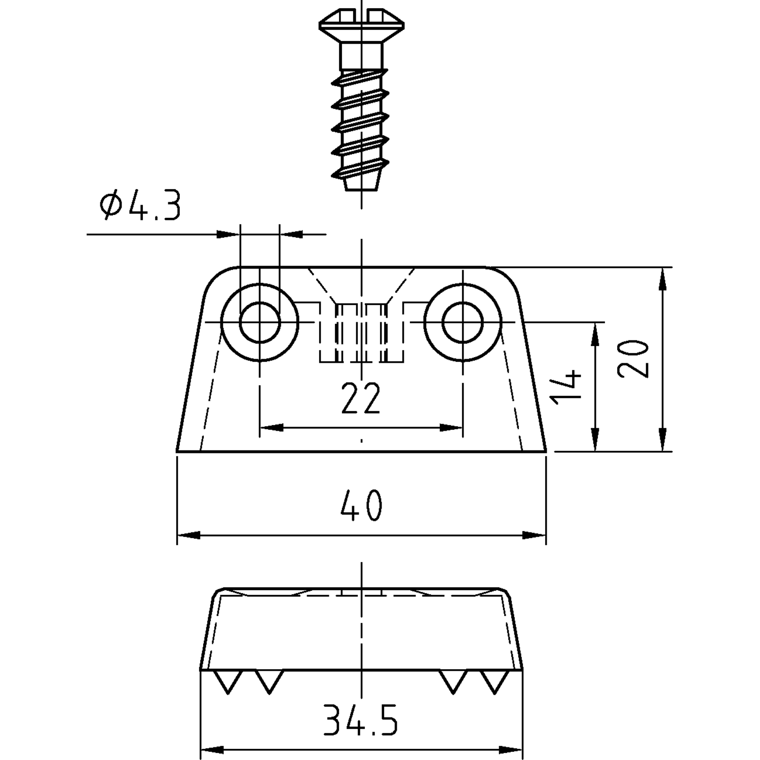 Kastverbinder TZ 4, wit