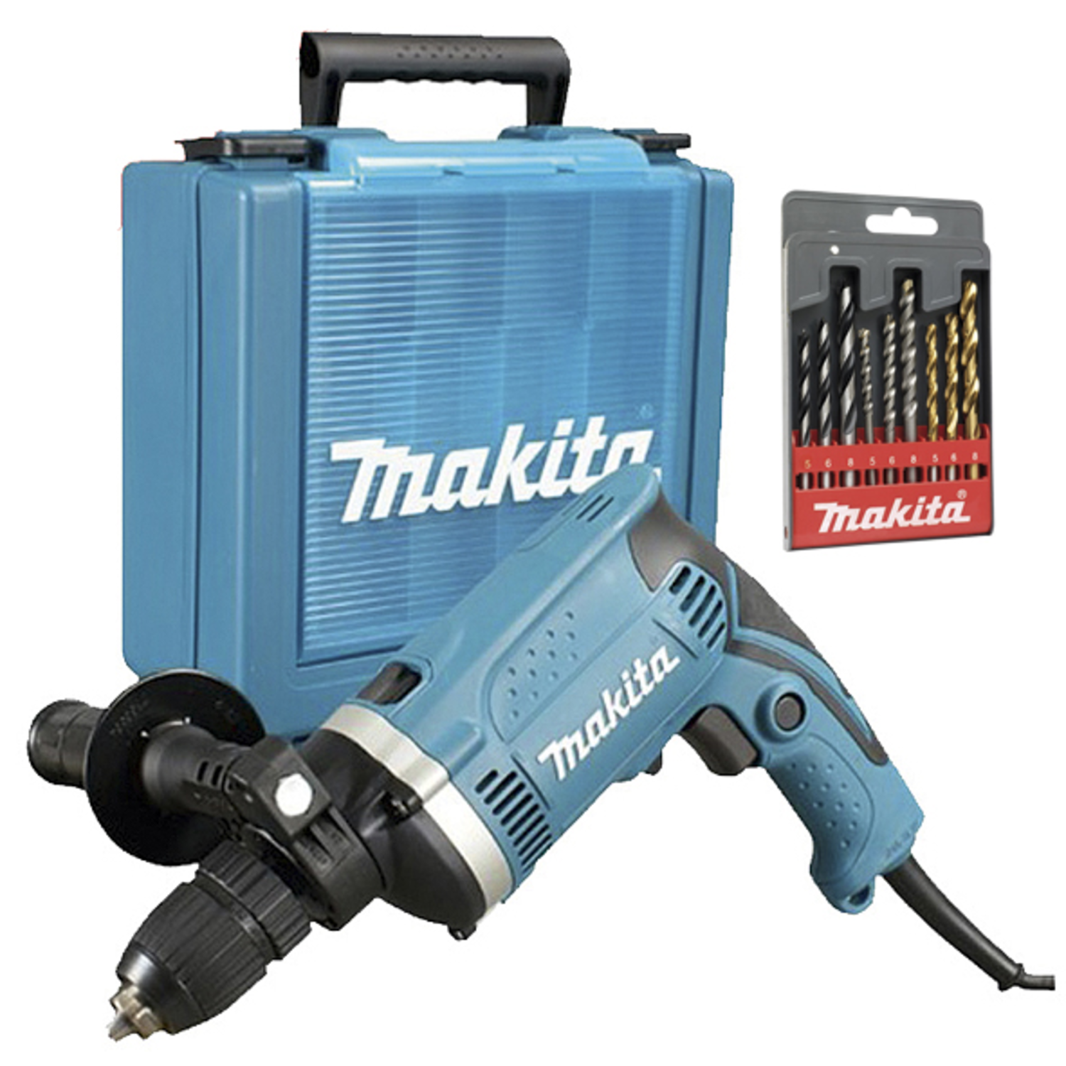 Makita foreuse percussion 710w 16mm+valise+forets  + set de meches
