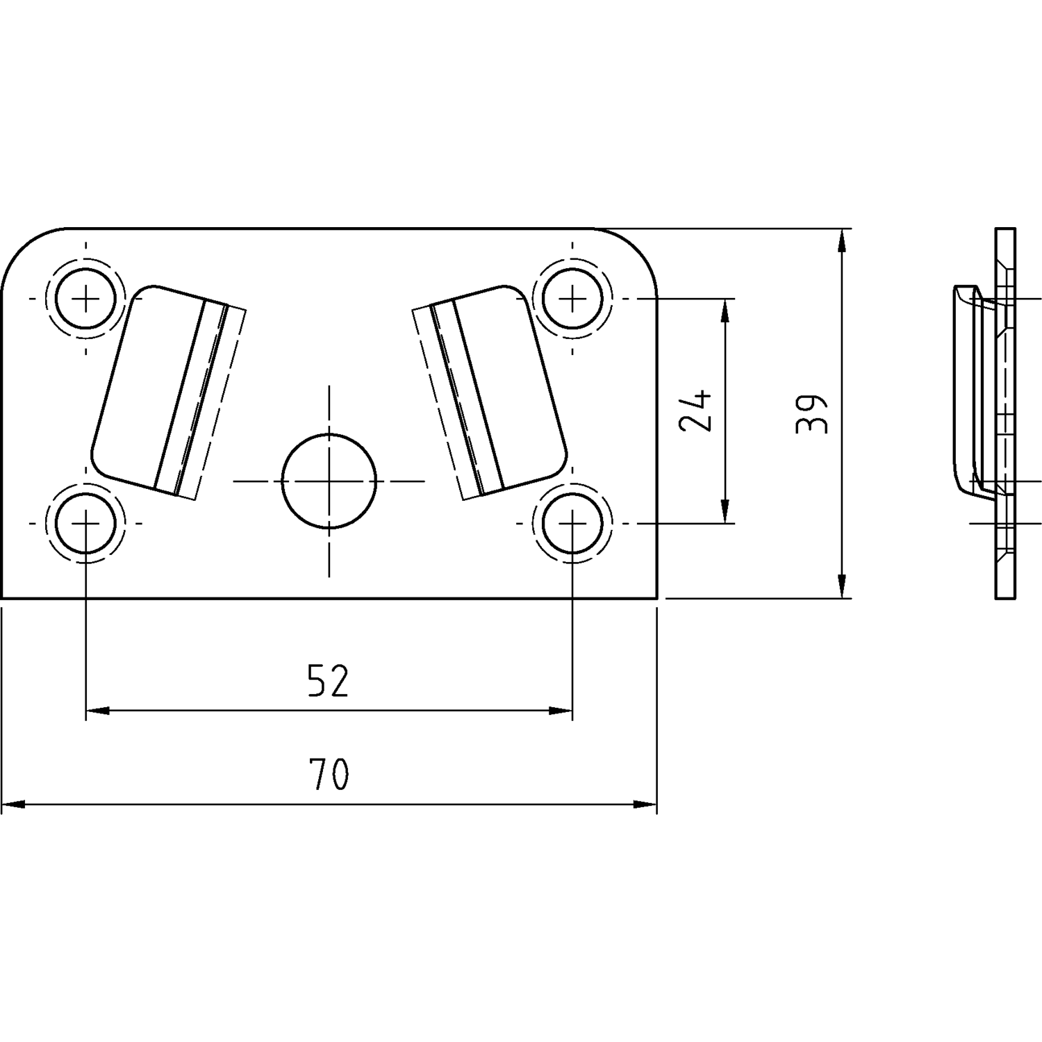 Plaat middenbalkverbinding L-vormig verzinkt