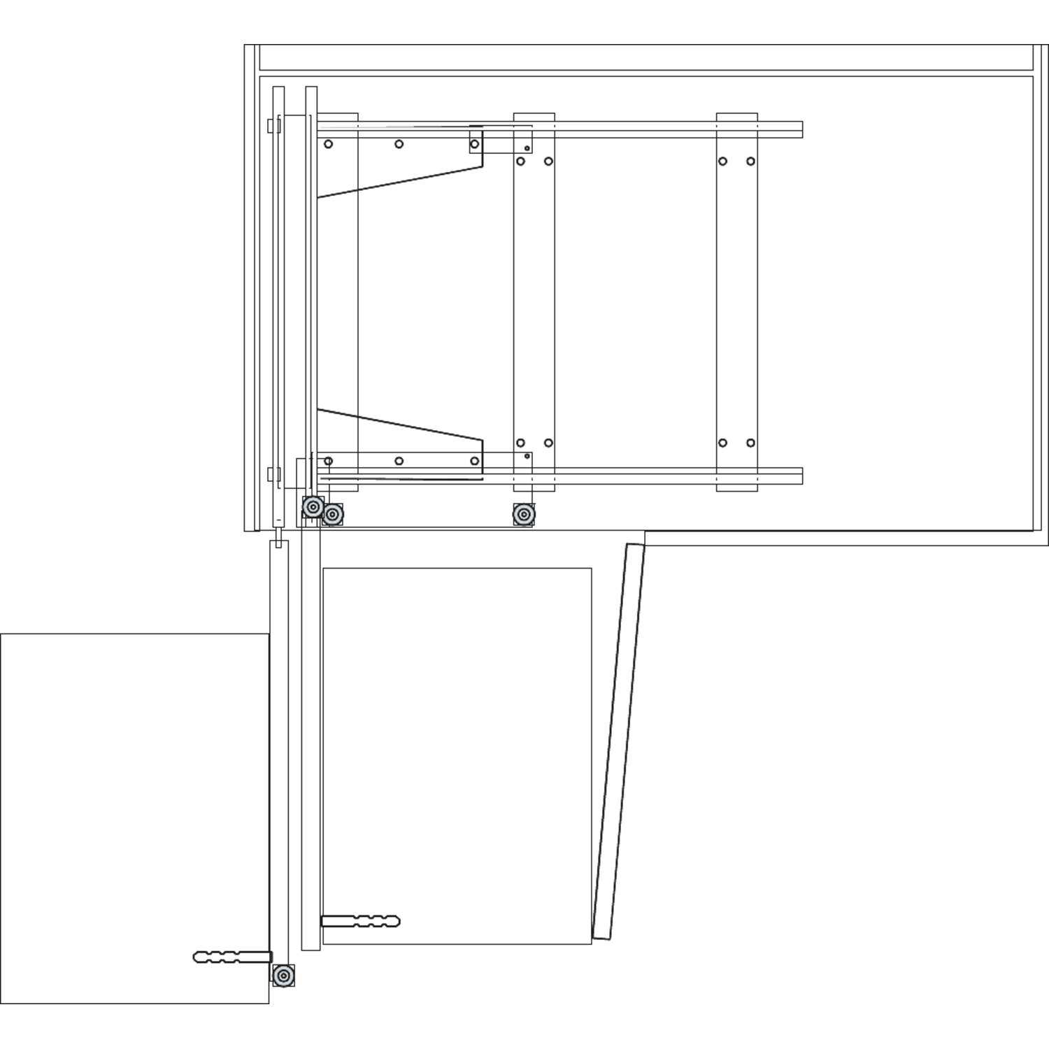 Rational corner b Soft Close 450mm li antraciet + 4 bakmanden antraciet