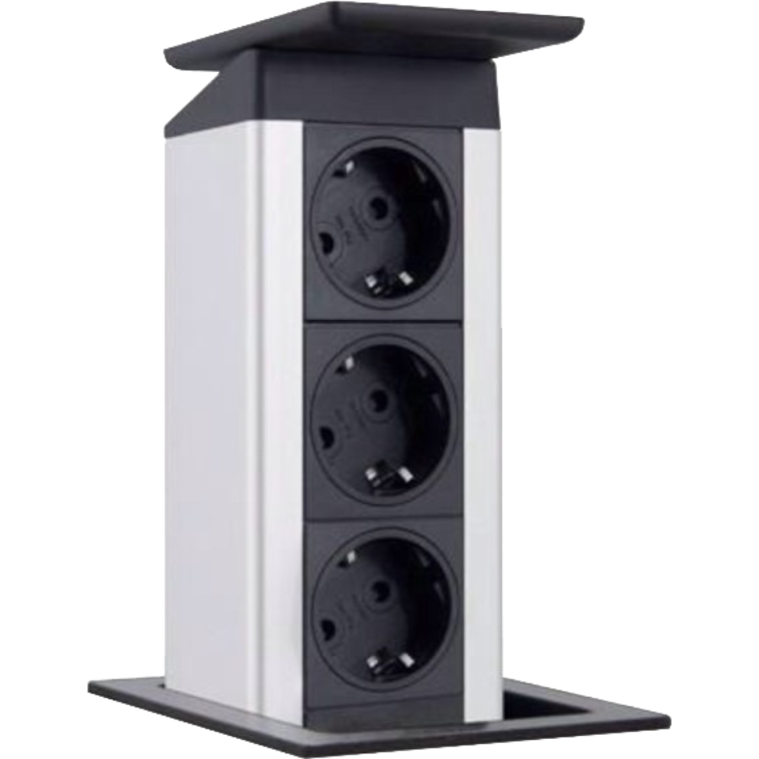 Evoline port push cuisine zwart glas nl-d-l3 stopc 3 stopcontacten