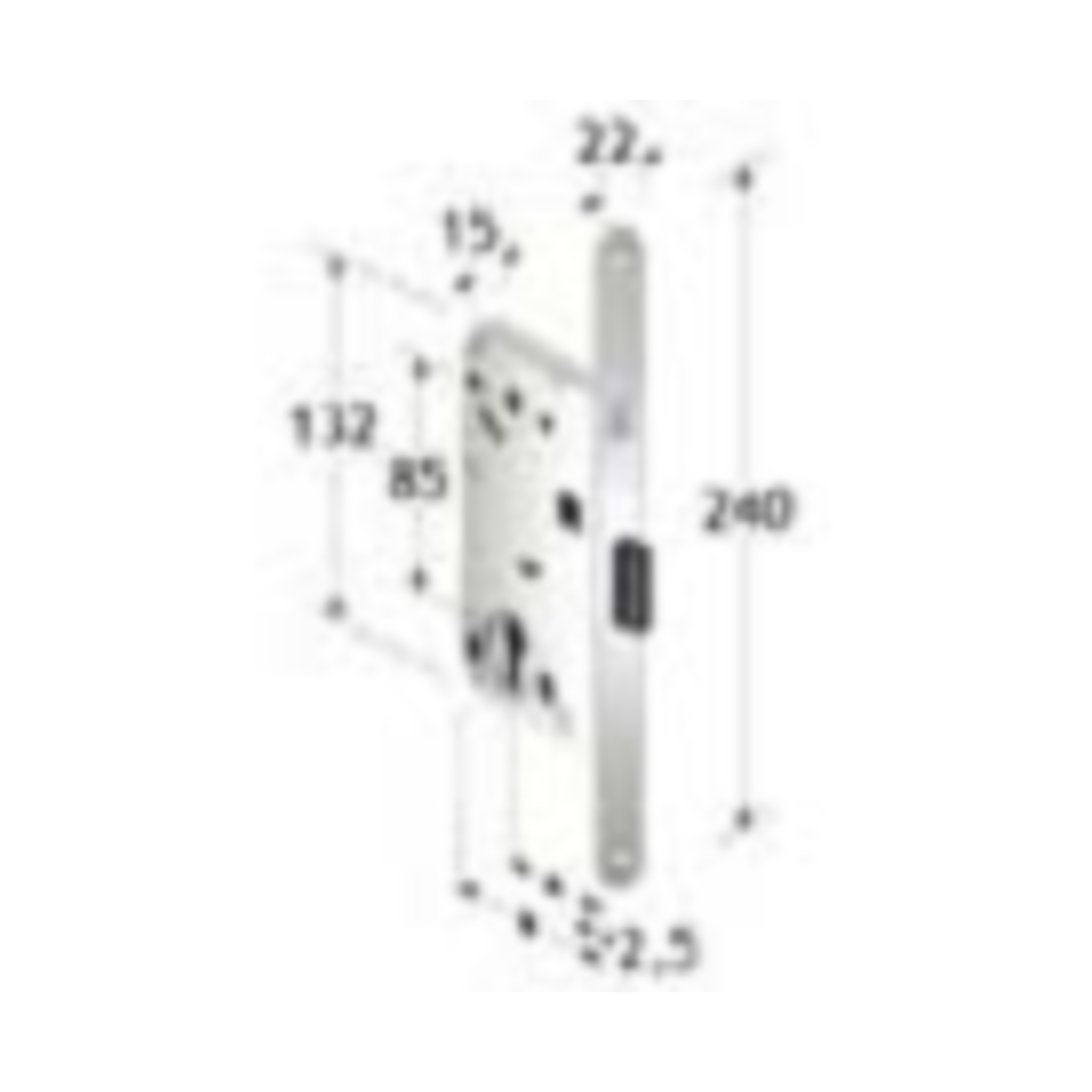 Xinnix serrure magnetique pz chrome mat 240x22  sans contre-plaque