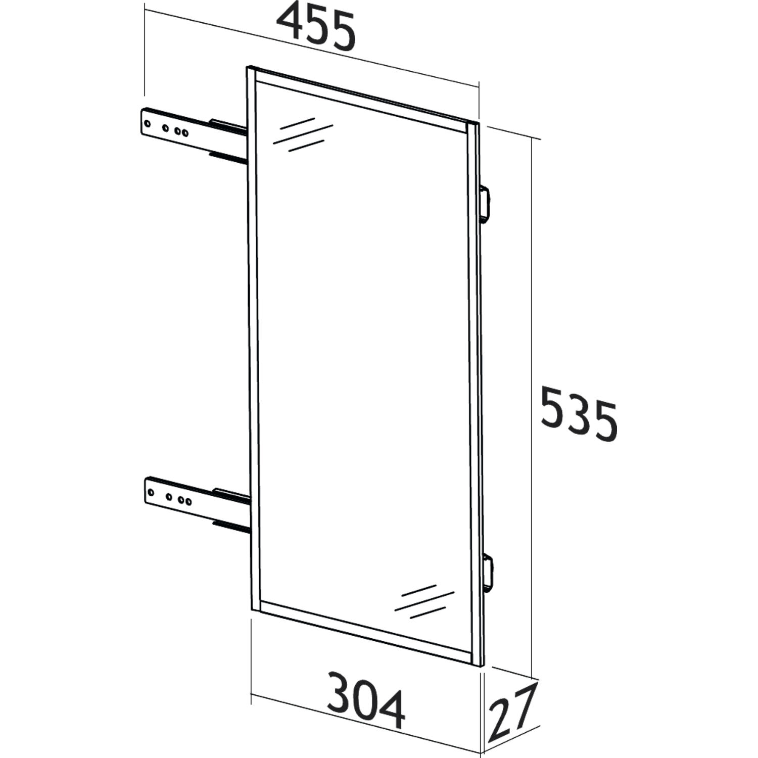 Tf-line miroir extensible 1155x455mm anthracite 