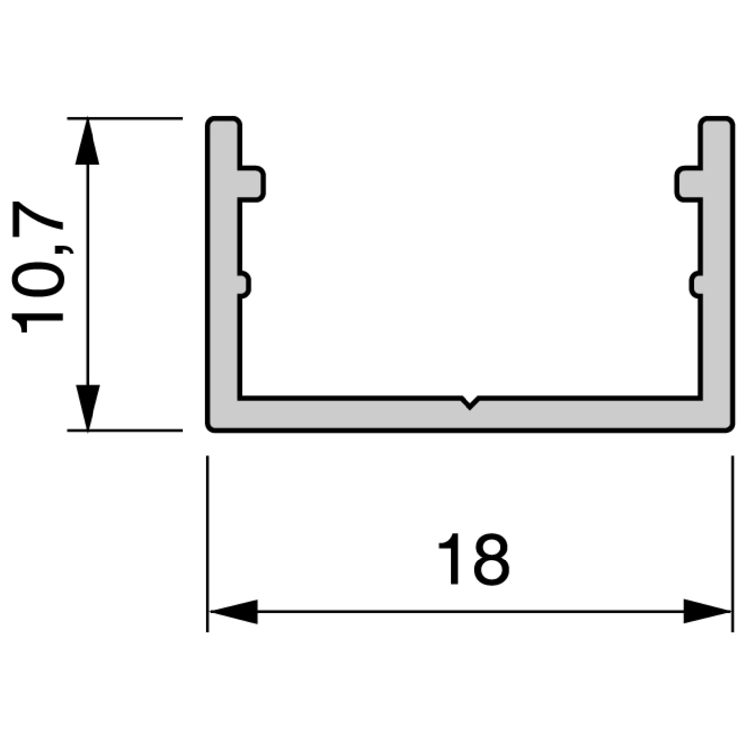 Profilé led RoFlex 4000mm alu + plexi 