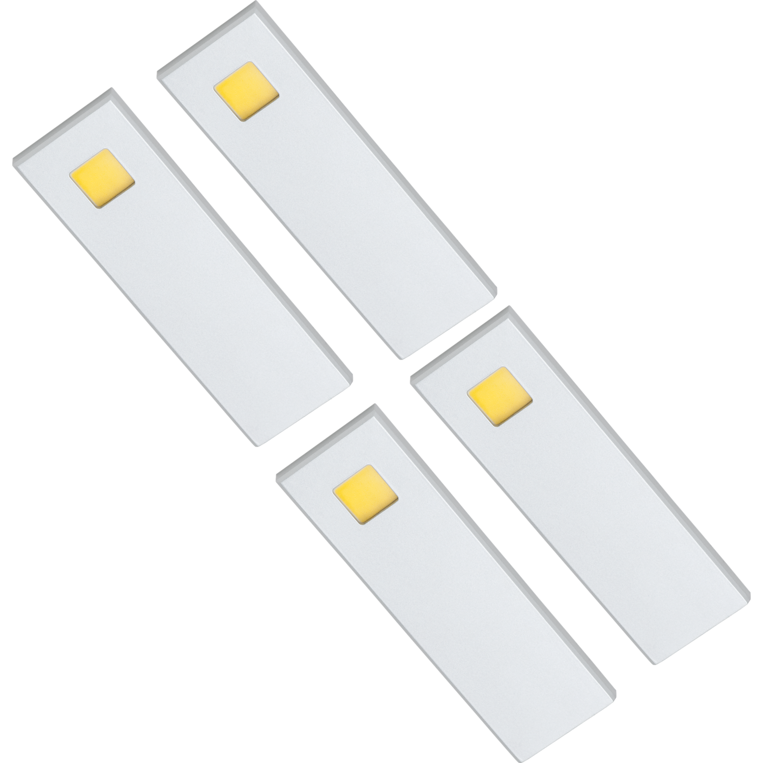 Set 4 d'lau Led rectang. sous-encastré 3W 3200K alu - touch 15W avec dimmertransfo
